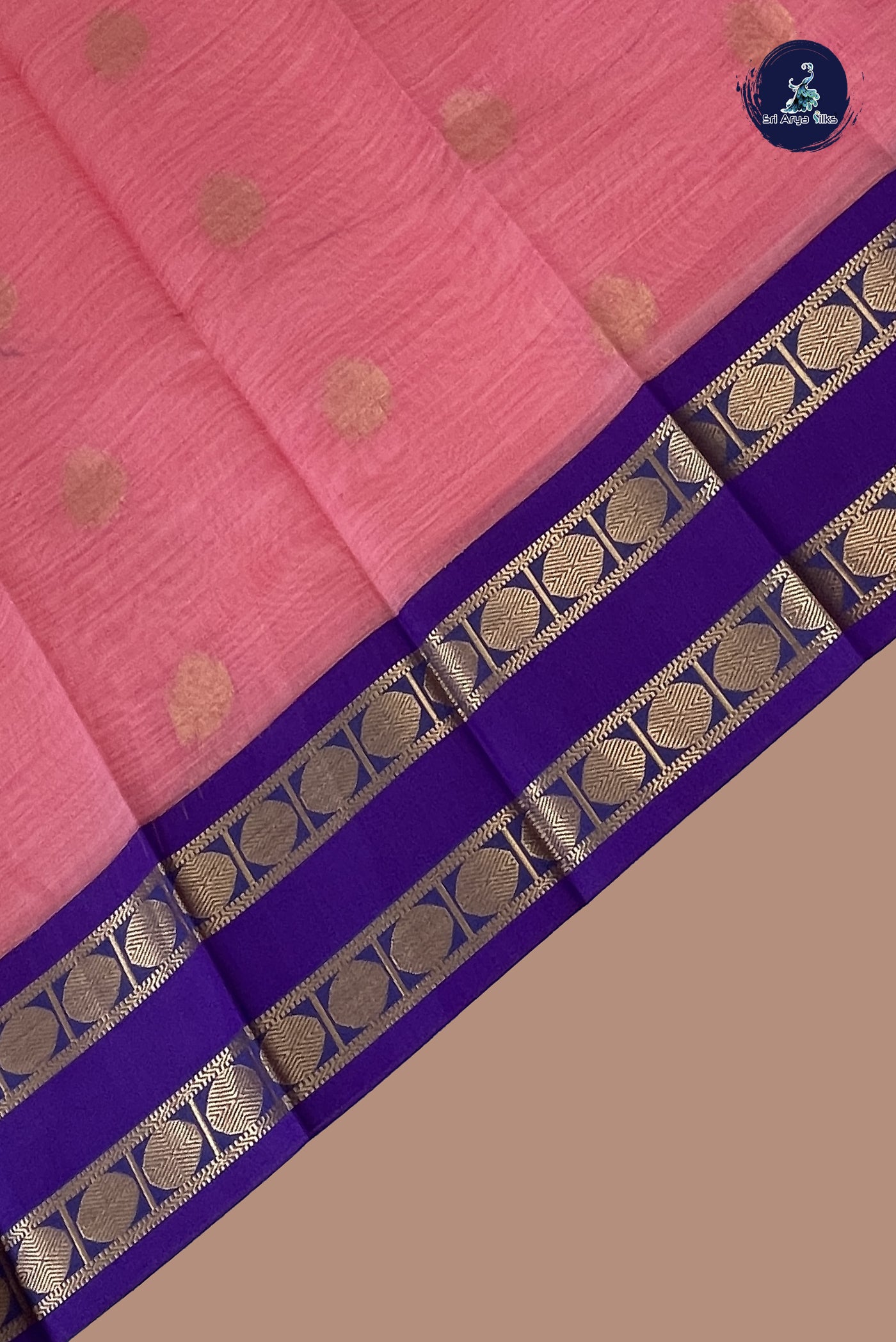 Pink Budget Semi Silk Cotton Saree With Zari Buttas Pattern