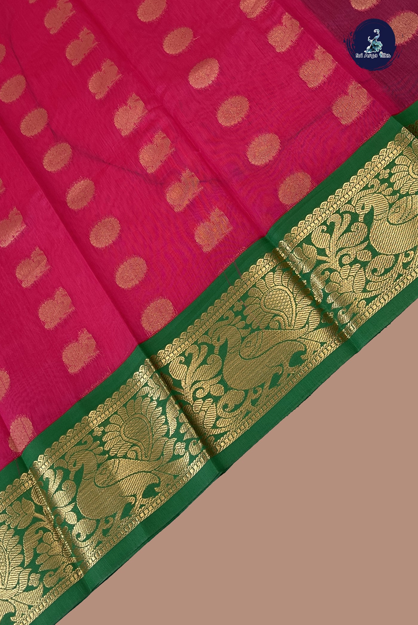 Pink Budget Semi Silk Cotton Saree With Zari Buttas Pattern