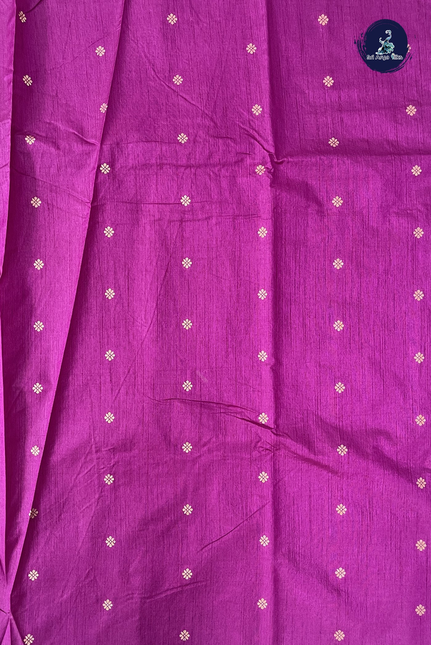 Purple Semi Tussar Saree With Zari Buttas Pattern
