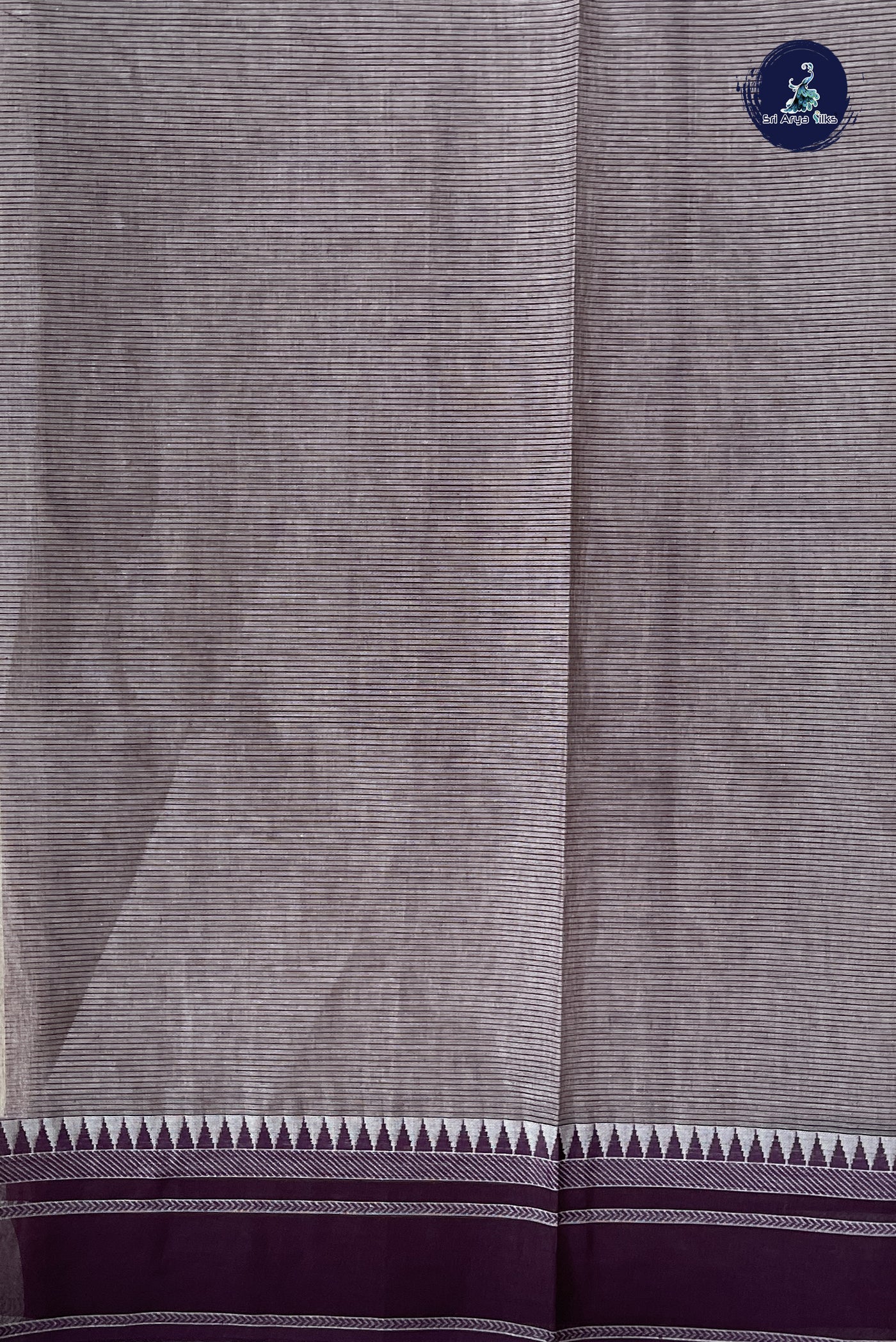 Chikku Shade Cotton Saree With Doria Lines Pattern