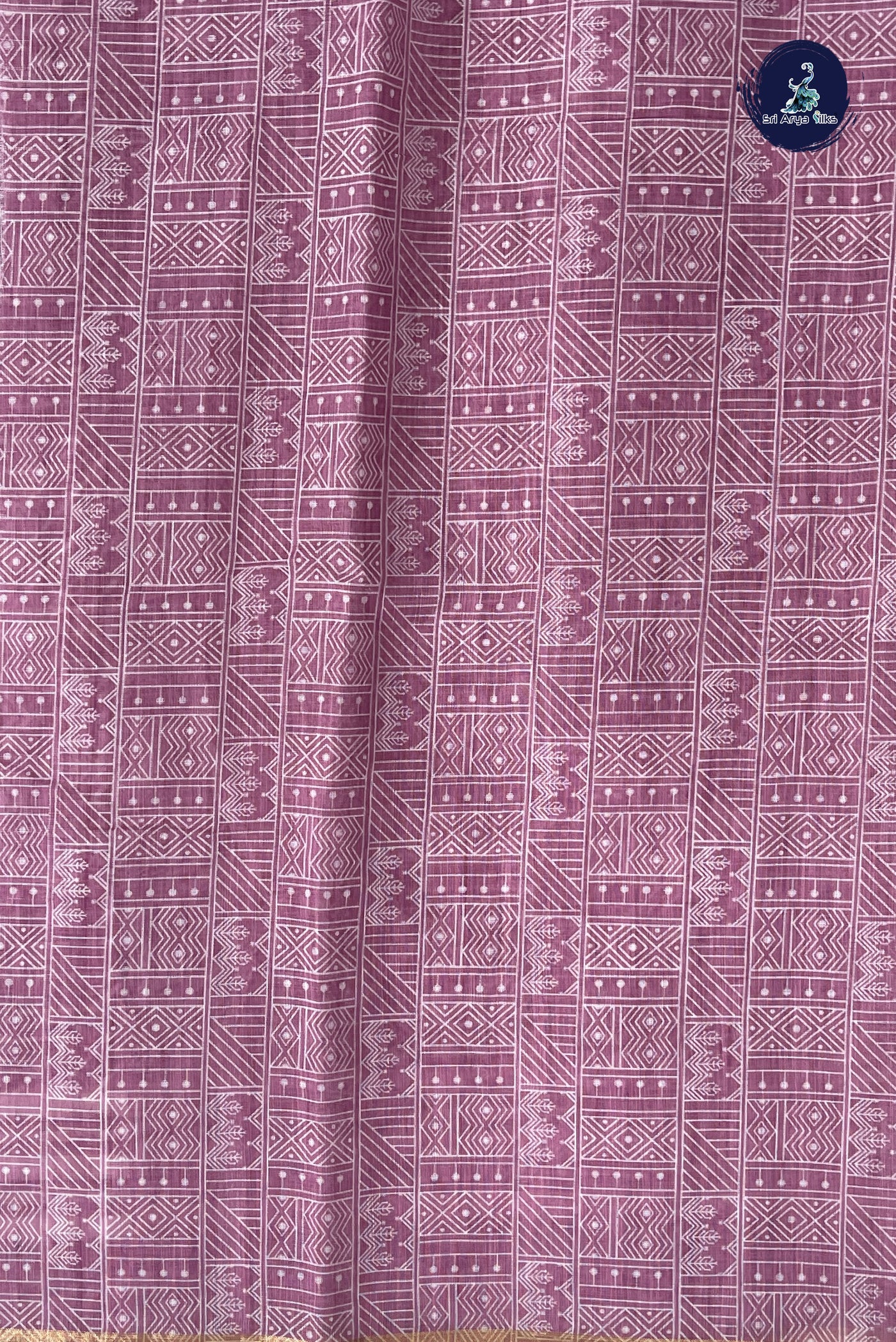 Pink Linen Saree With Printed Pattern