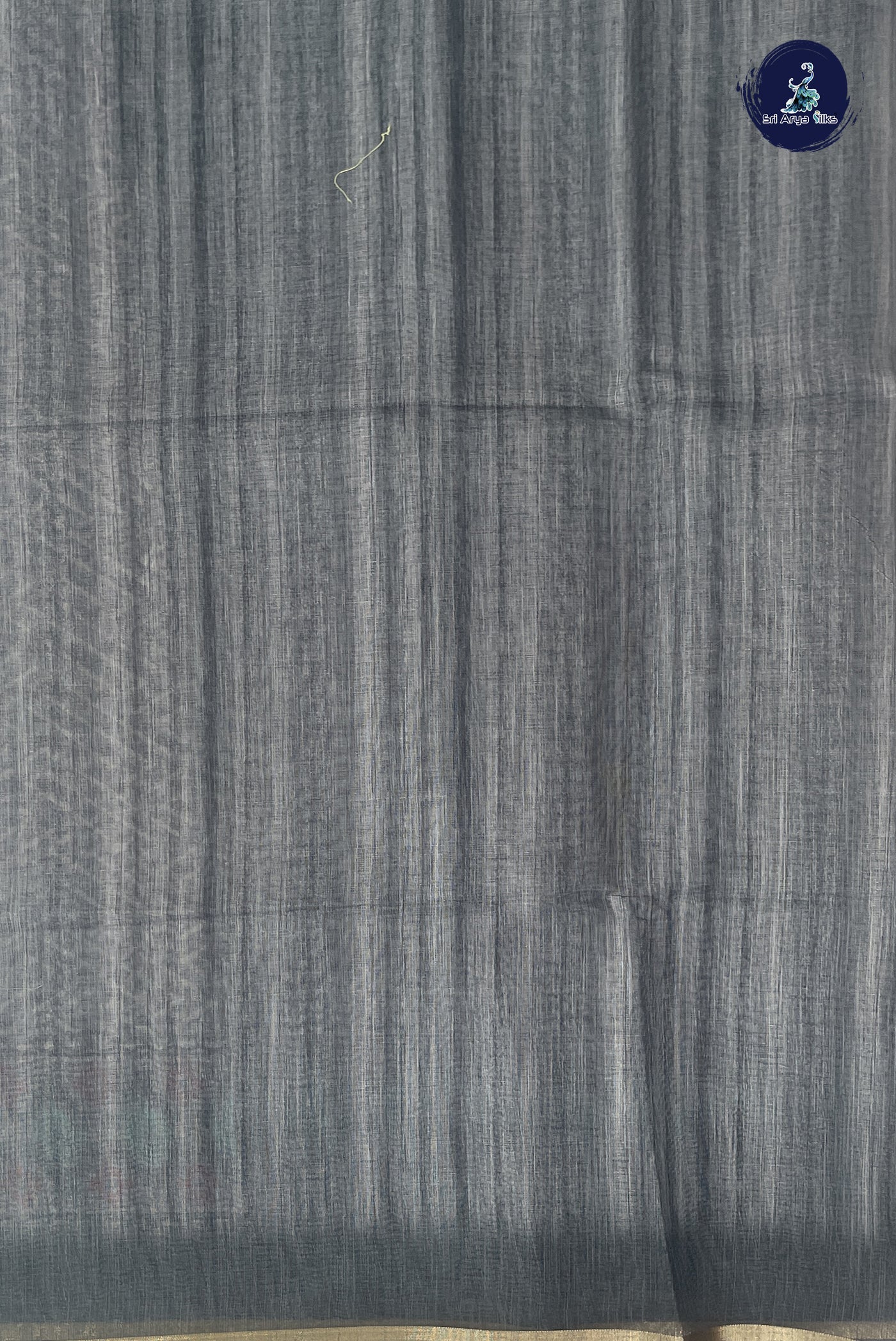 Grey Linen Saree With Printed Pattern