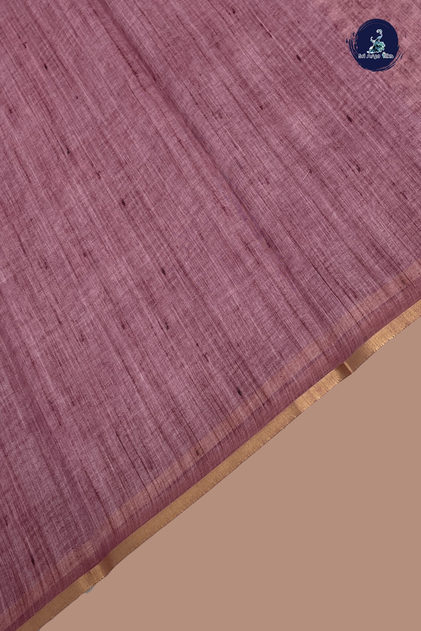 Pink Linen Saree With Plain Pattern