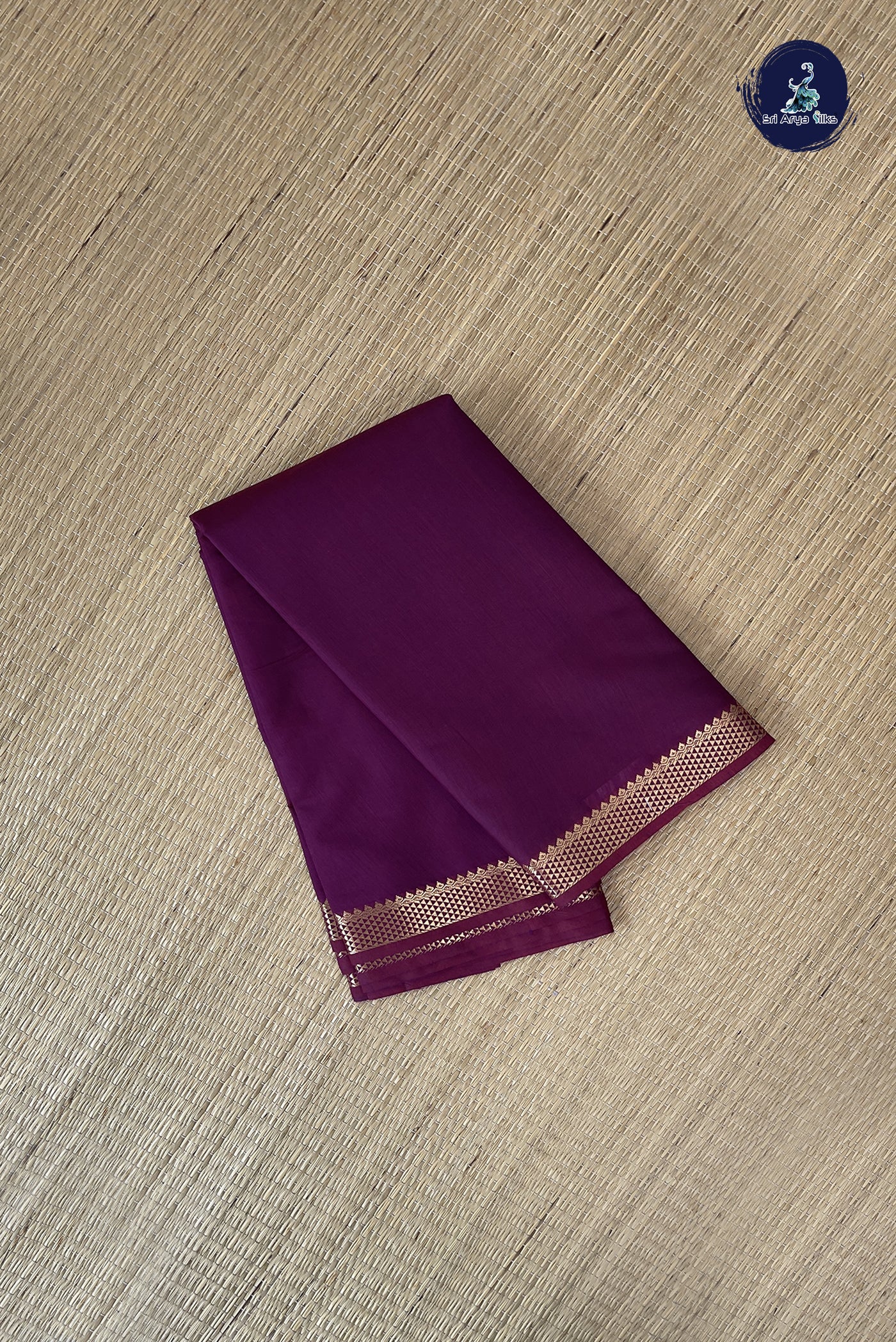 Burgundy Budget Semi Silk Cotton Saree With Plain Pattern