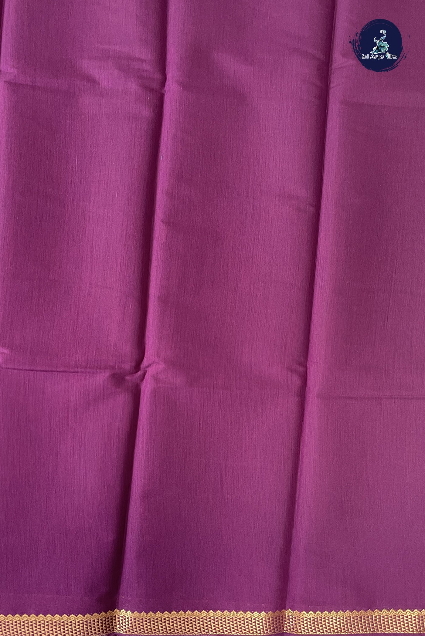Wine Budget Semi Silk Cotton Saree With Plain Pattern