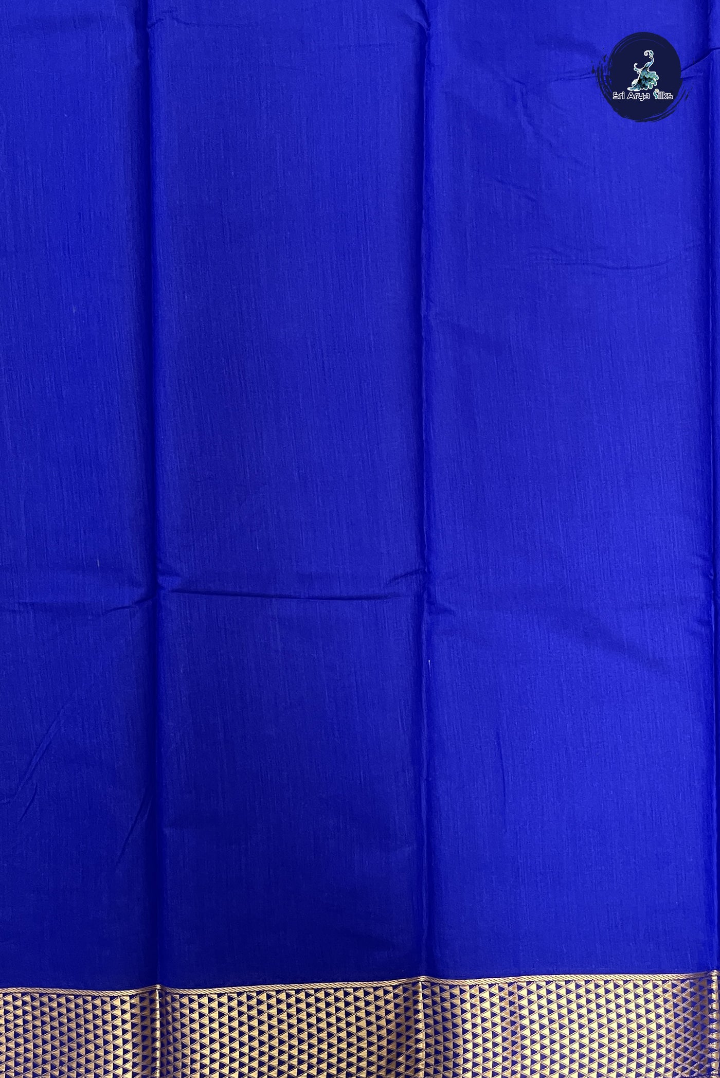 MS Blue Budget Semi Silk Cotton Saree With Zari Buttas Pattern