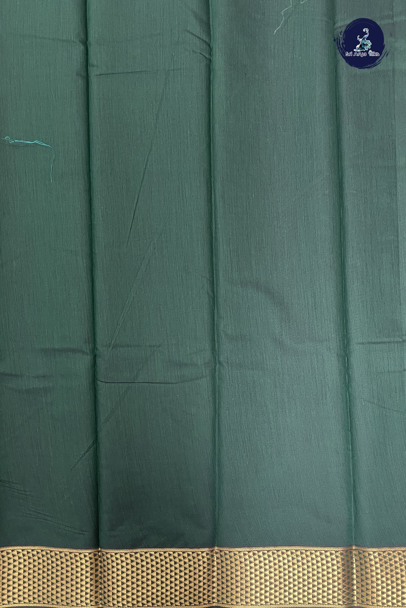 Dark Green Budget Semi Silk Cotton Saree With Zari Buttas Pattern