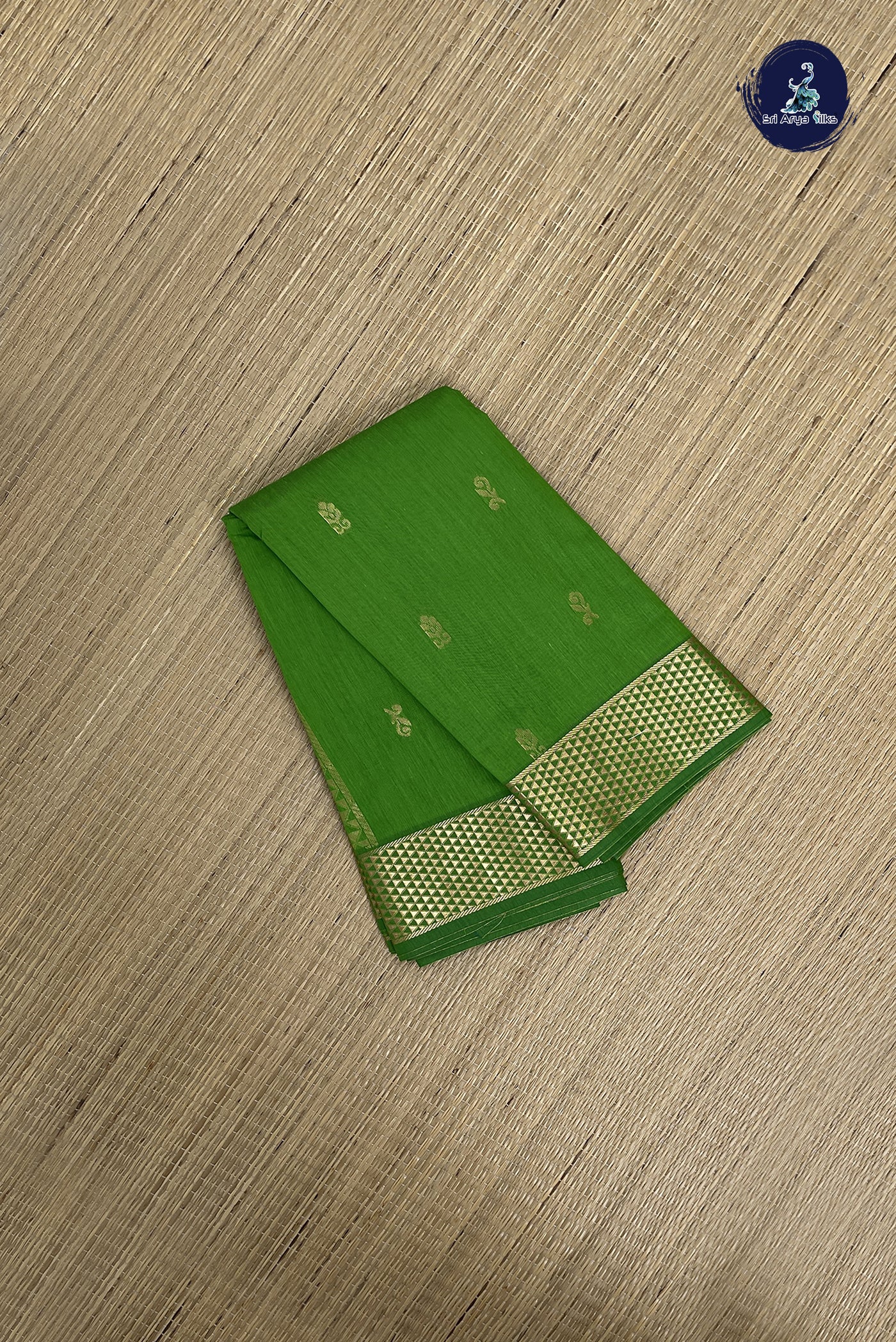 Light Green Budget Semi Silk Cotton Saree With Zari Buttas Pattern