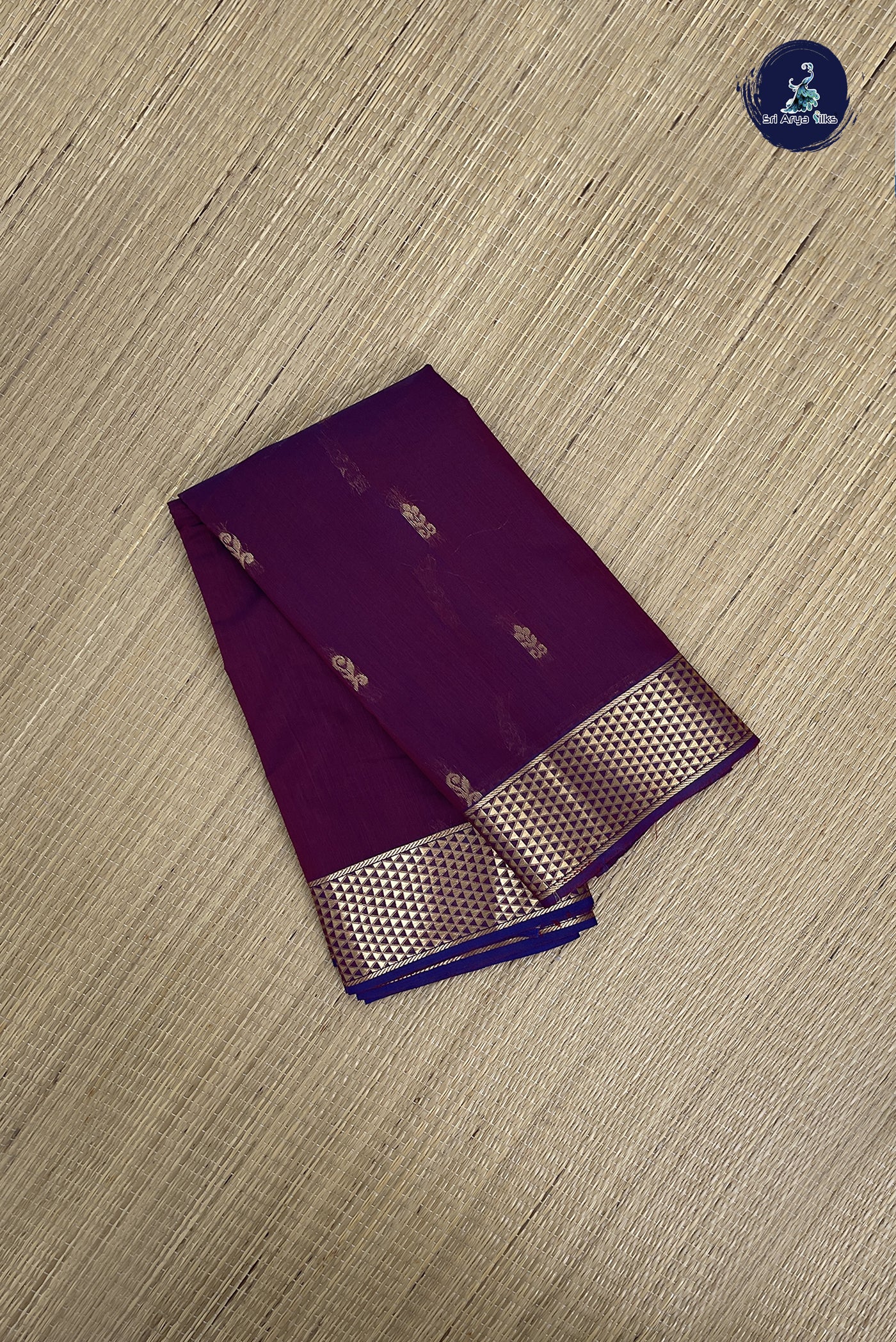 Burgundy Budget Semi Silk Cotton Saree With Zari Buttas Pattern