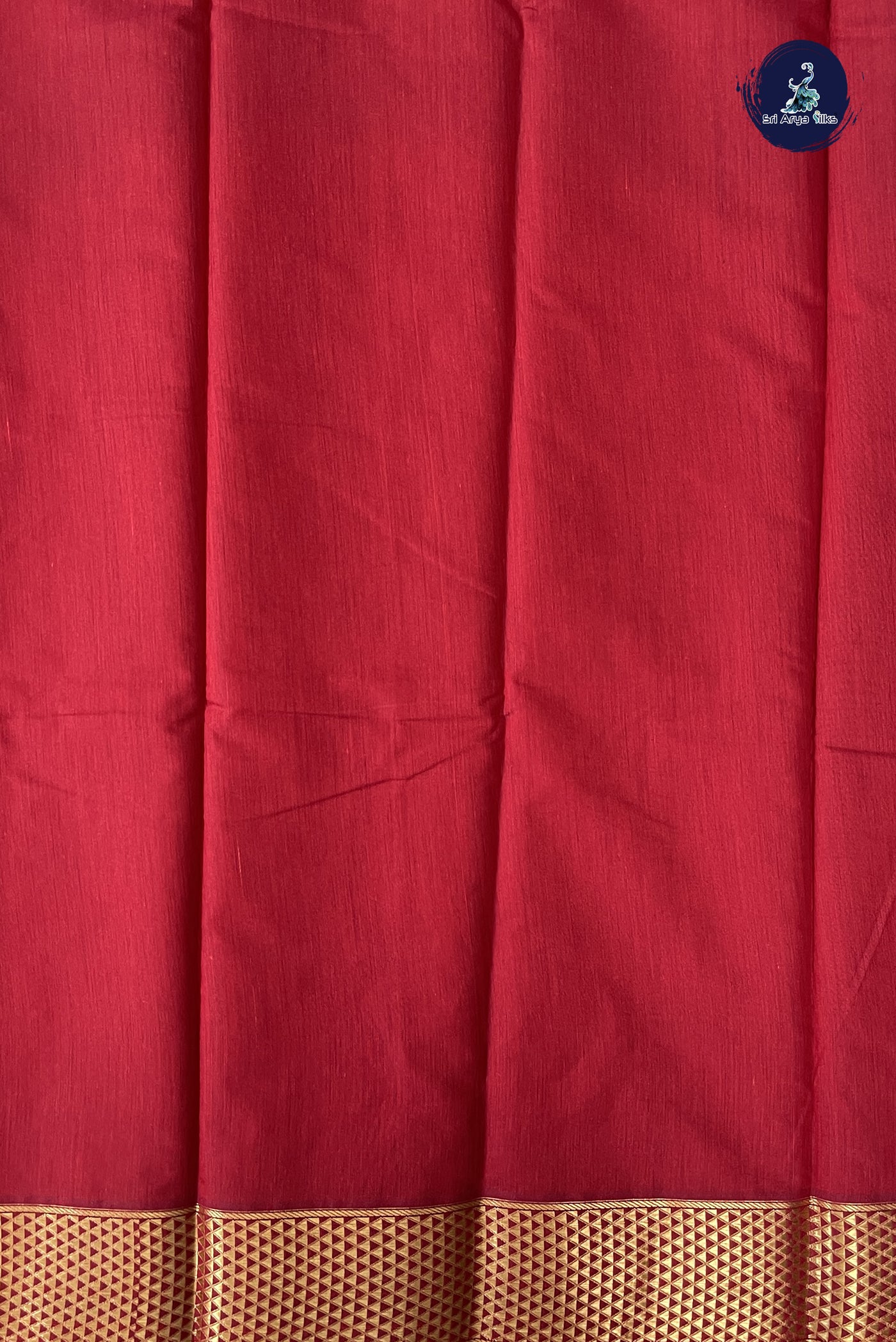 Maroon Budget Semi Silk Cotton Saree With Zari Buttas Pattern