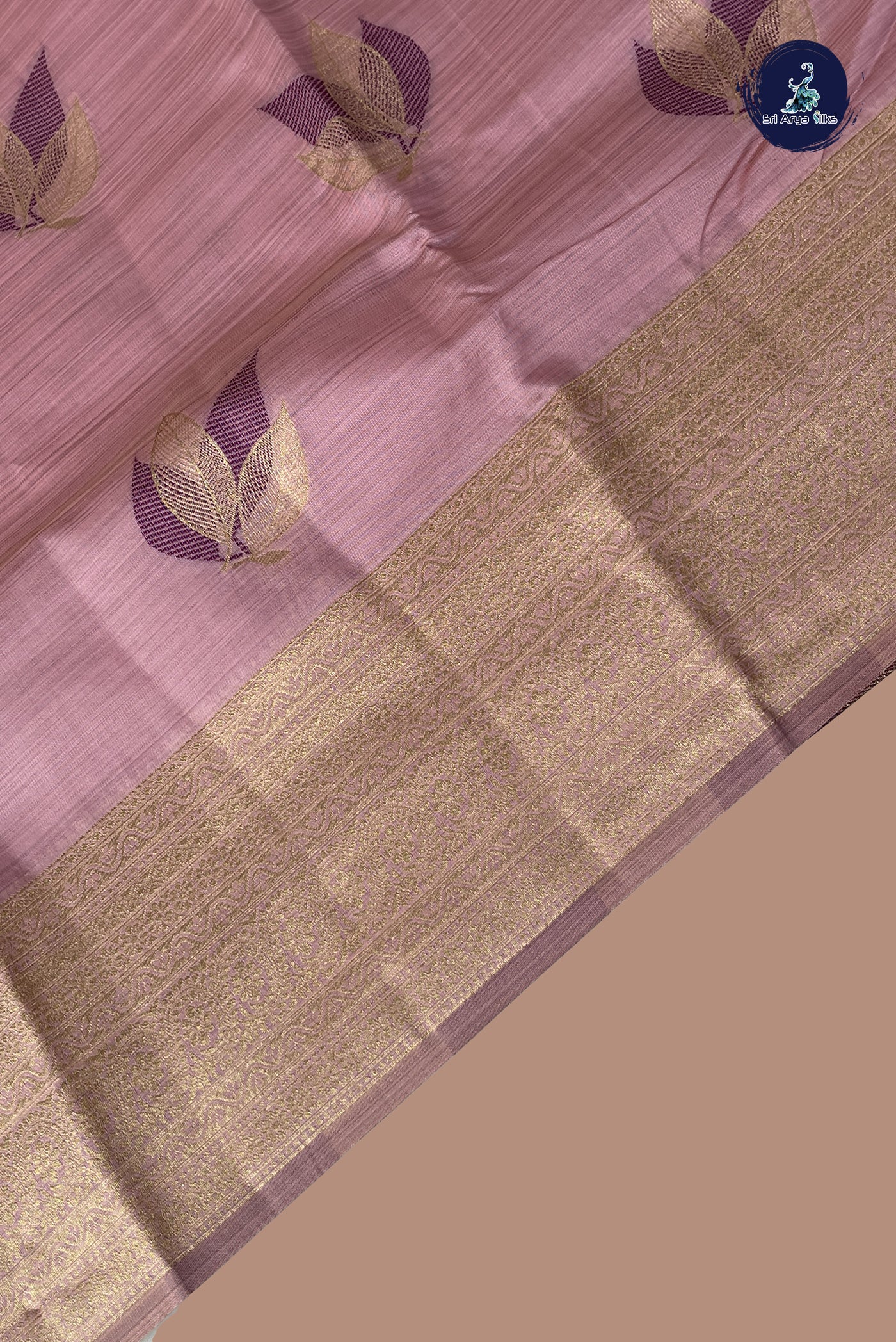Pink Semi Tussar Saree With Buttas Pattern