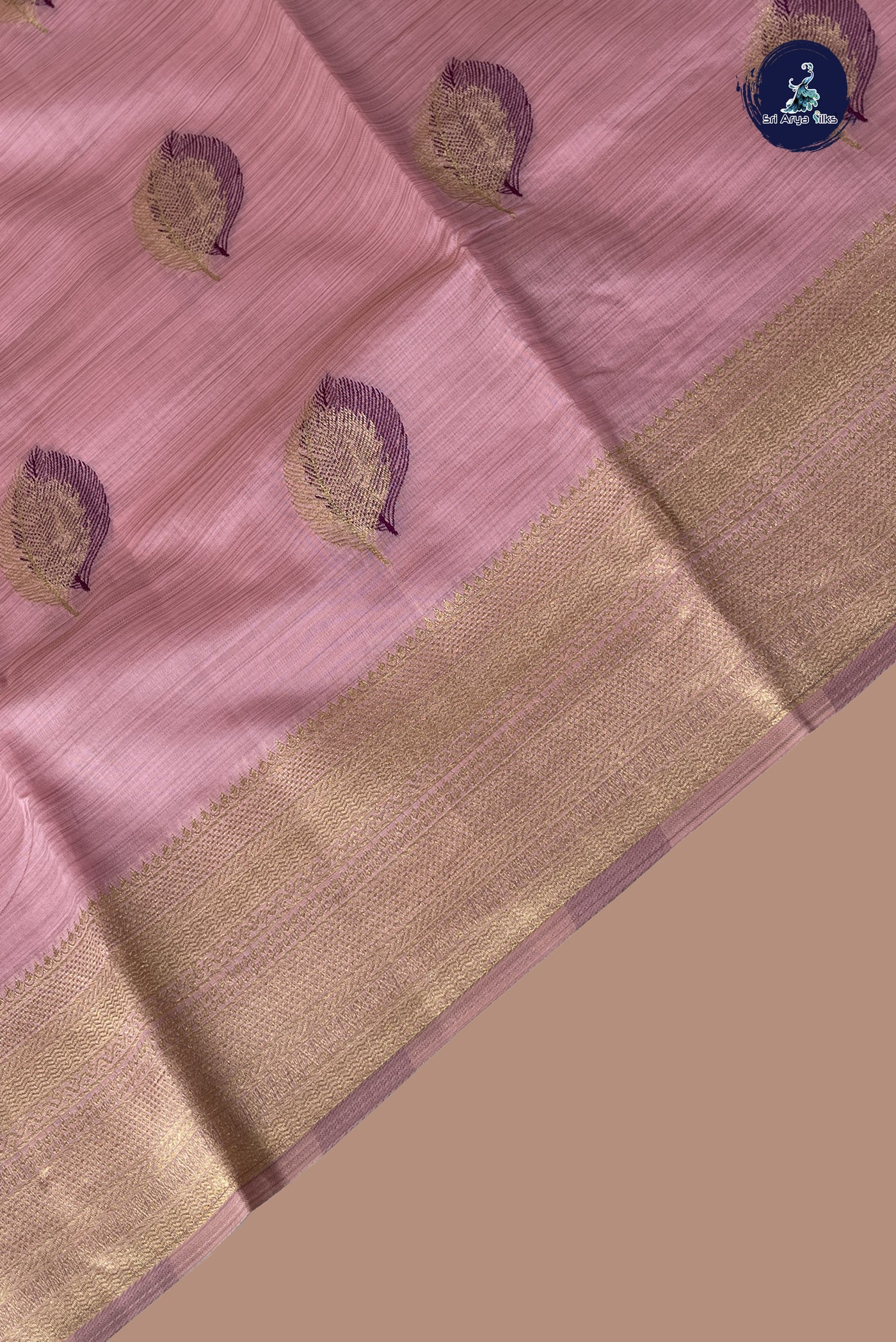 Pink Semi Tussar Saree With Buttas Pattern