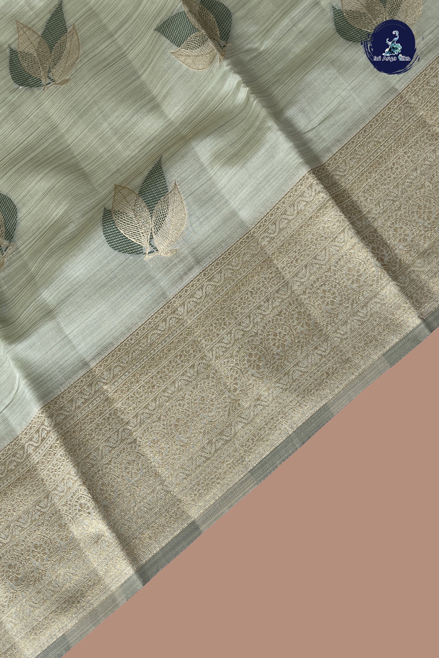 Pastel Green Semi Tussar Saree With Buttas Pattern
