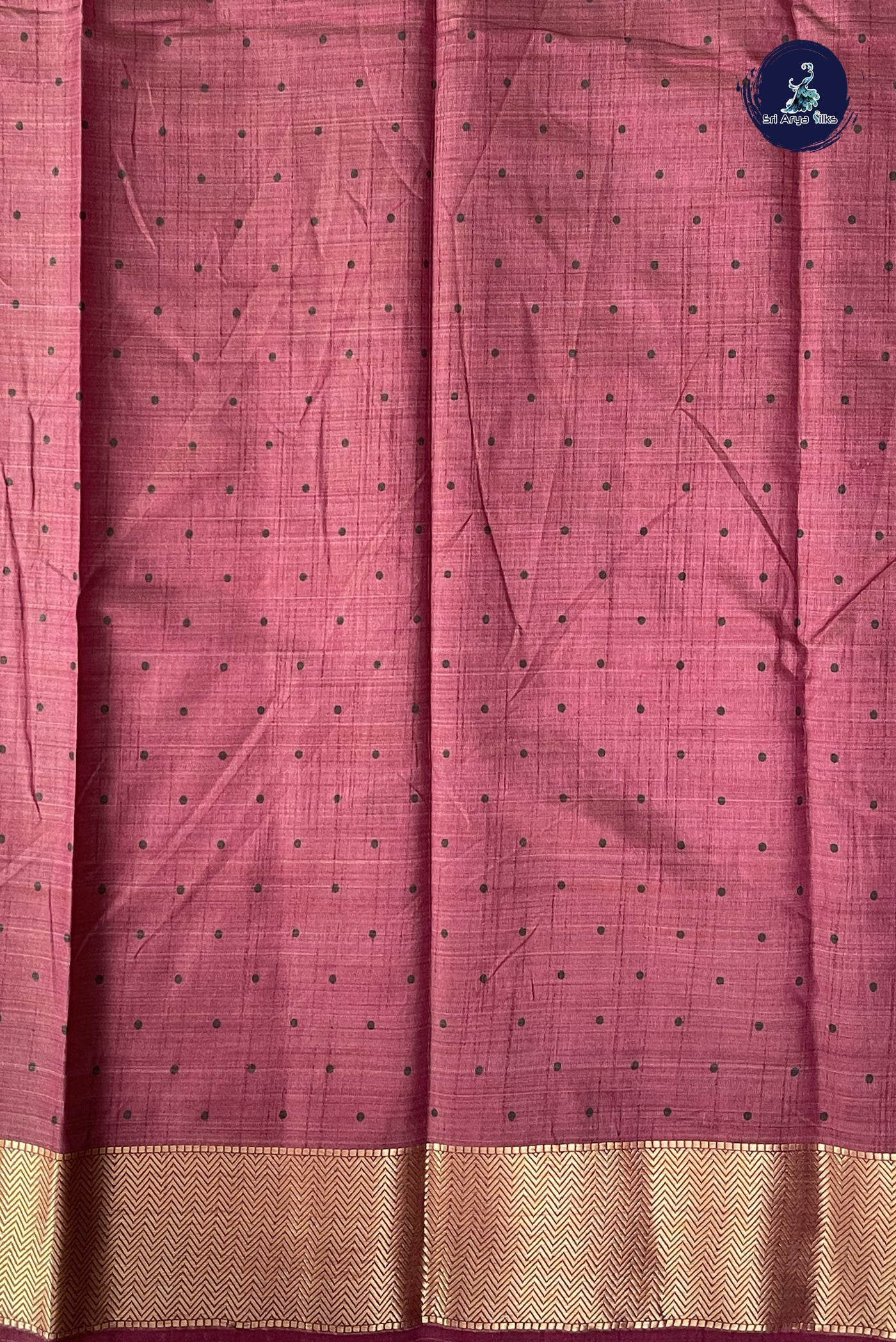 Burgundy Semi Tussar Saree With Printed Pattern