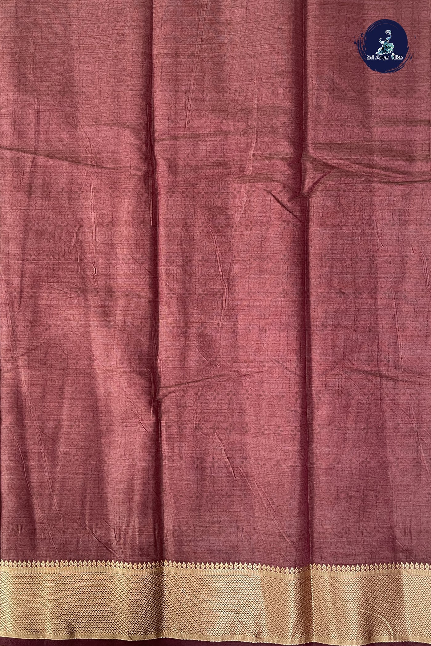 Brown Semi Tussar Saree With Printed Pattern