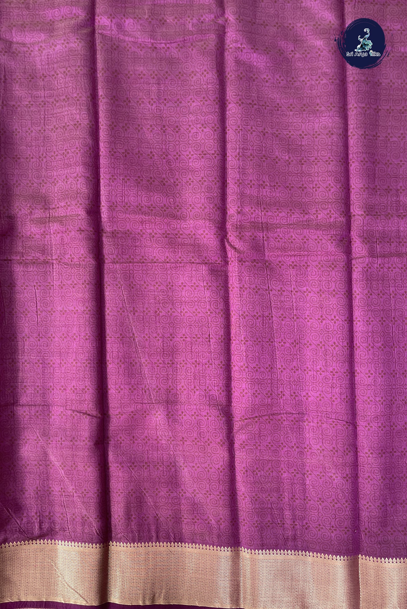 Purple Semi Tussar Saree With Printed Pattern