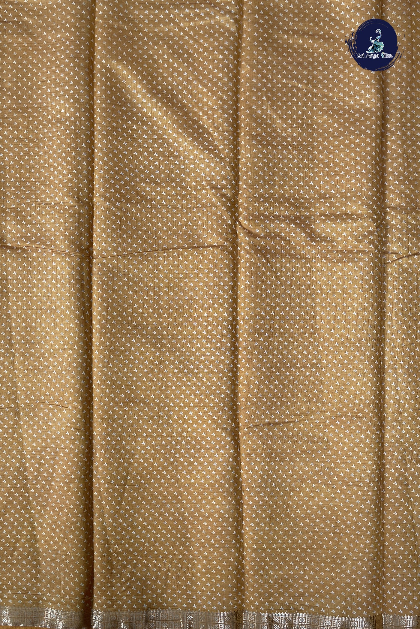 Mustard Yellow Semi Tussar Saree With Printed Pattern