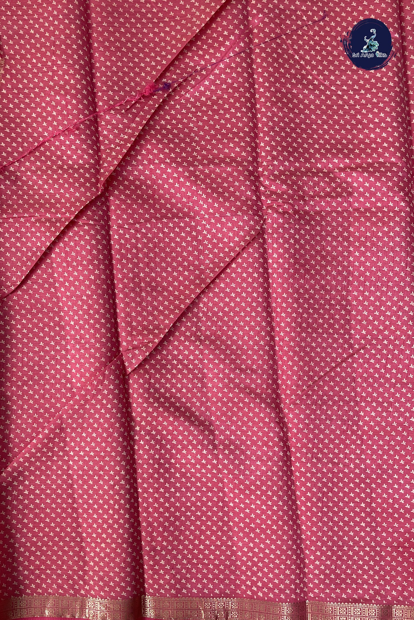 Pink Semi Tussar Saree With Printed Pattern