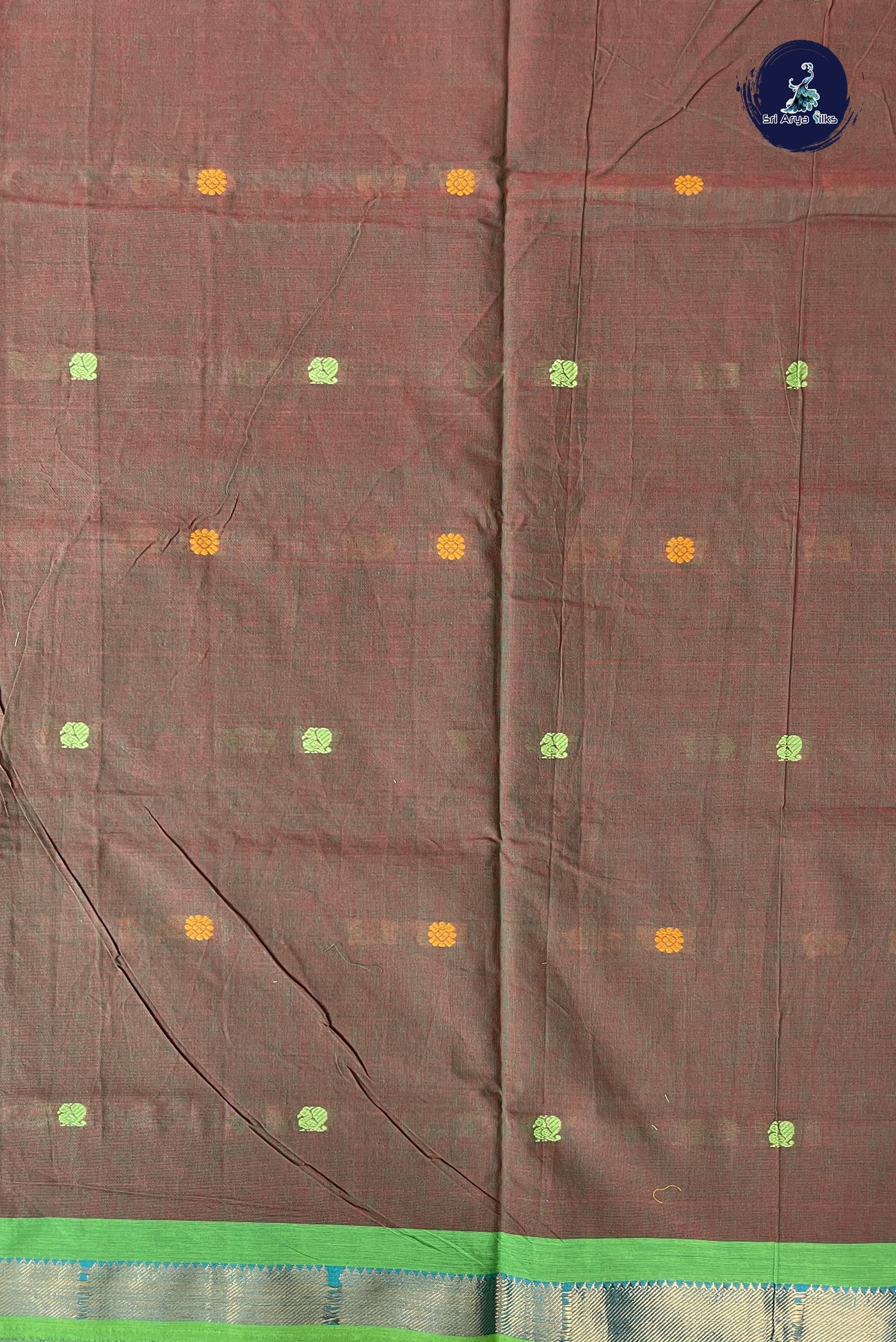BeetRoot Shade Kanchi Cotton Saree With Buttas Pattern