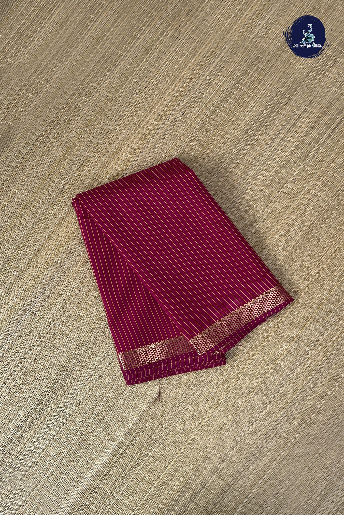 Dark Pink Budget Semi Silk Cotton Saree With Checked Pattern
