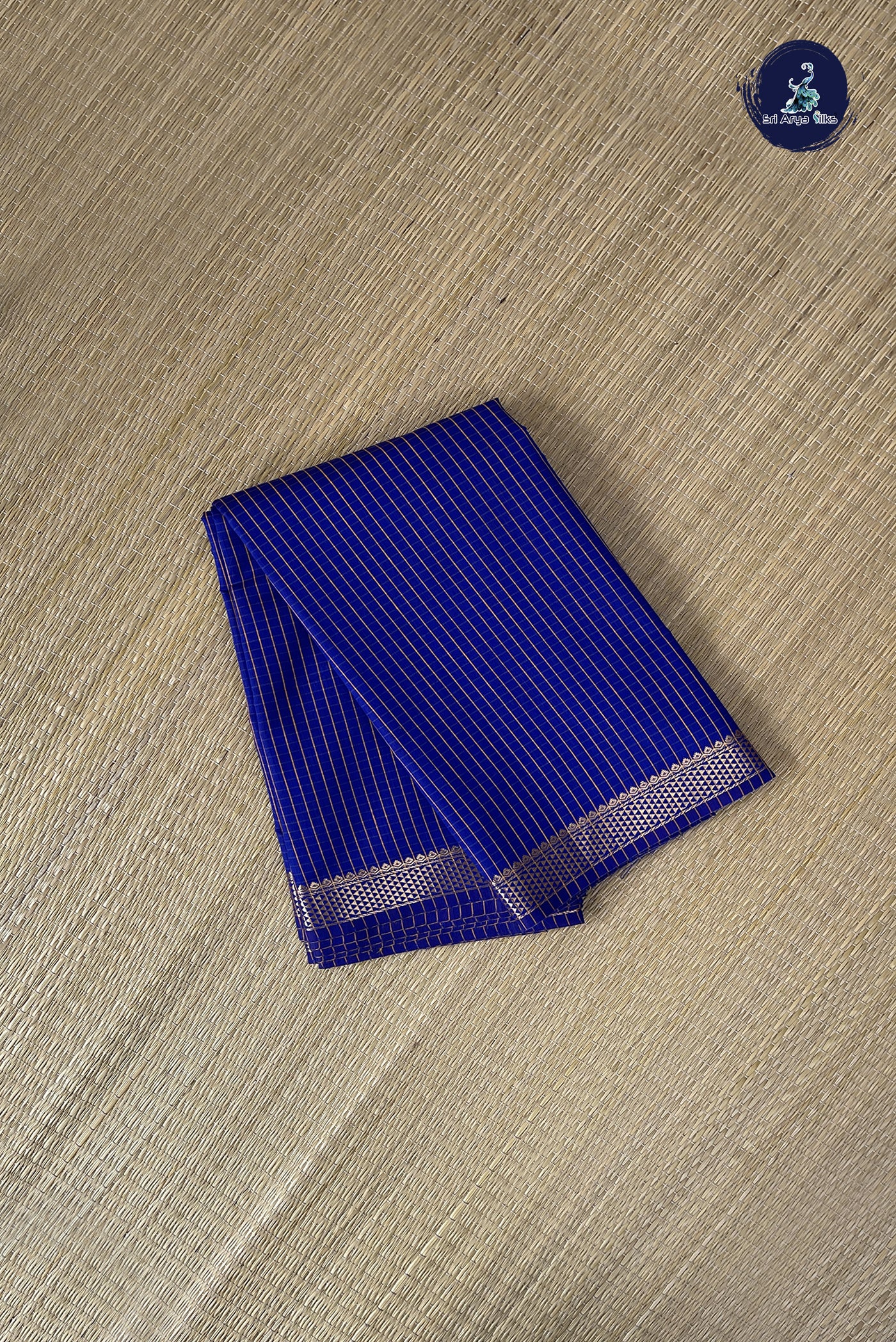 Blue Budget Semi Silk Cotton Saree With Checked Pattern