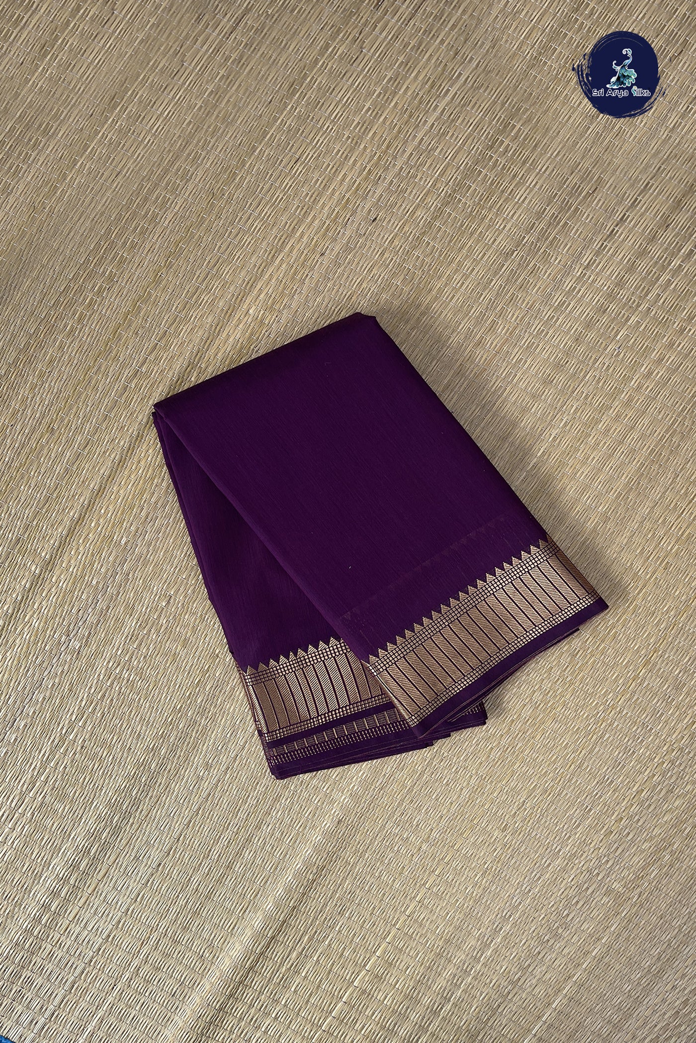 Burgundy Budget Semi Silk Cotton Saree With Plain Pattern