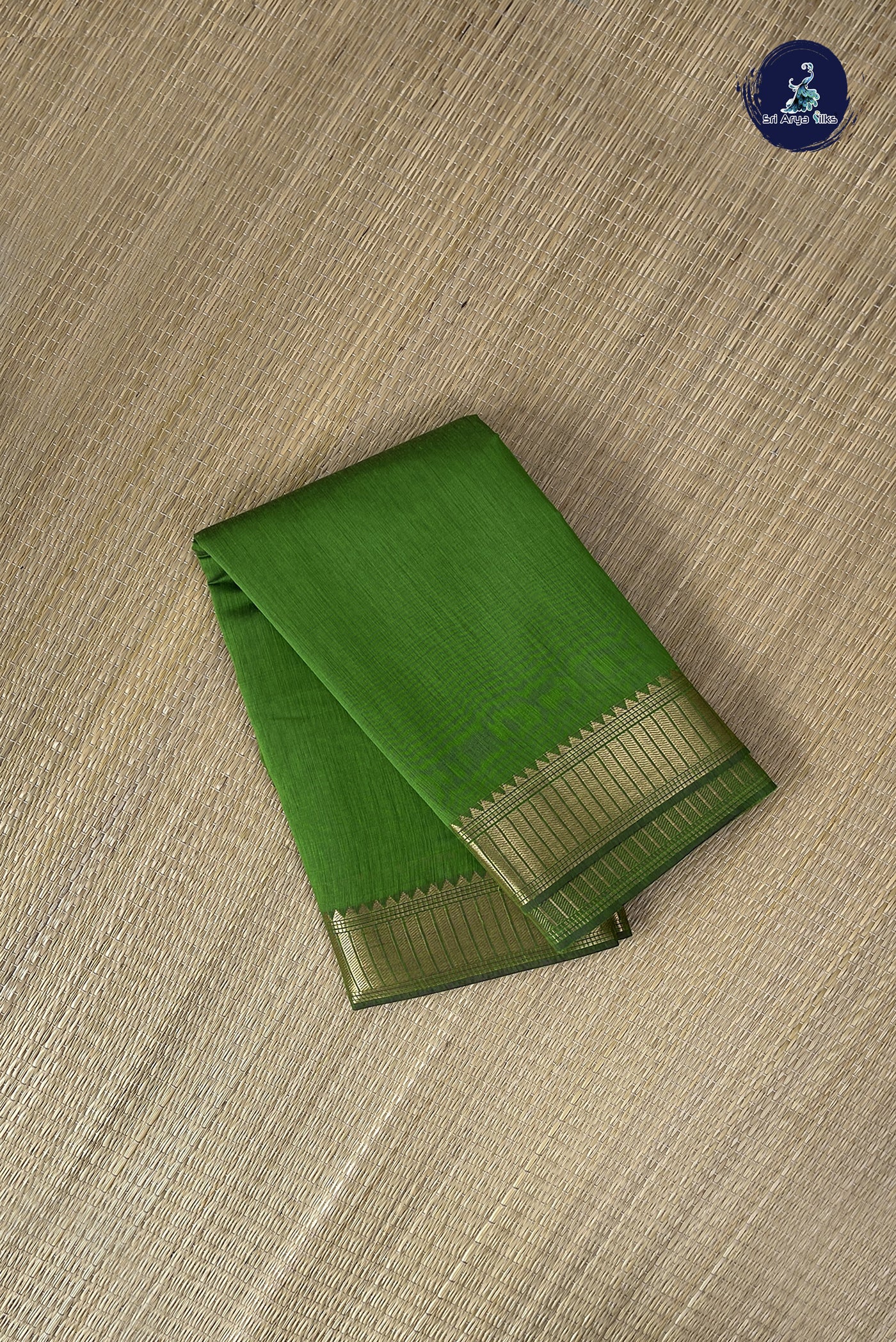 Light Green Budget Semi Silk Cotton Saree With Plain Pattern