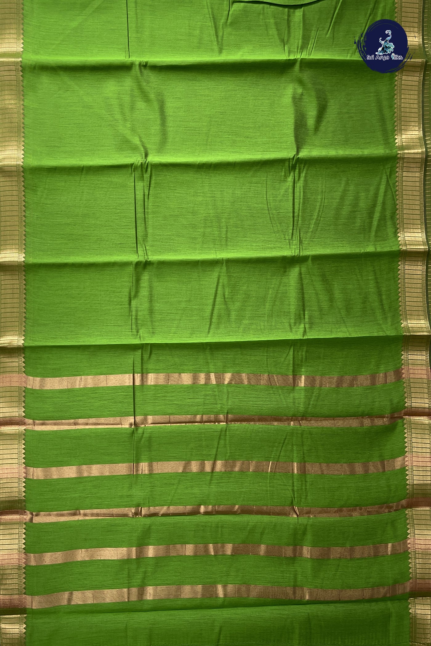Light Green Budget Semi Silk Cotton Saree With Plain Pattern