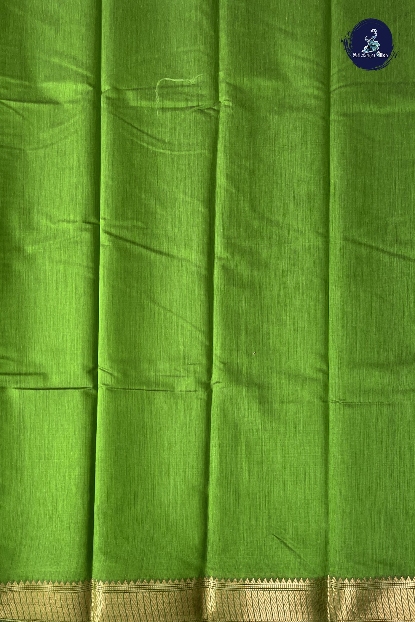 Light Green Budget Semi Silk Cotton Saree With Plain Pattern