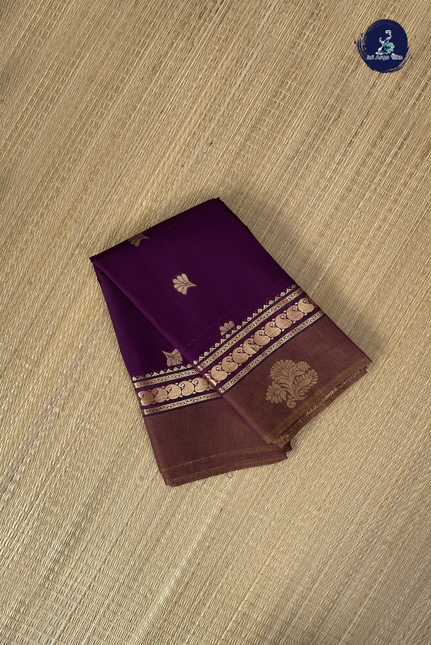 Burgundy Budget Semi Silk Cotton Saree With Zari Buttas Pattern