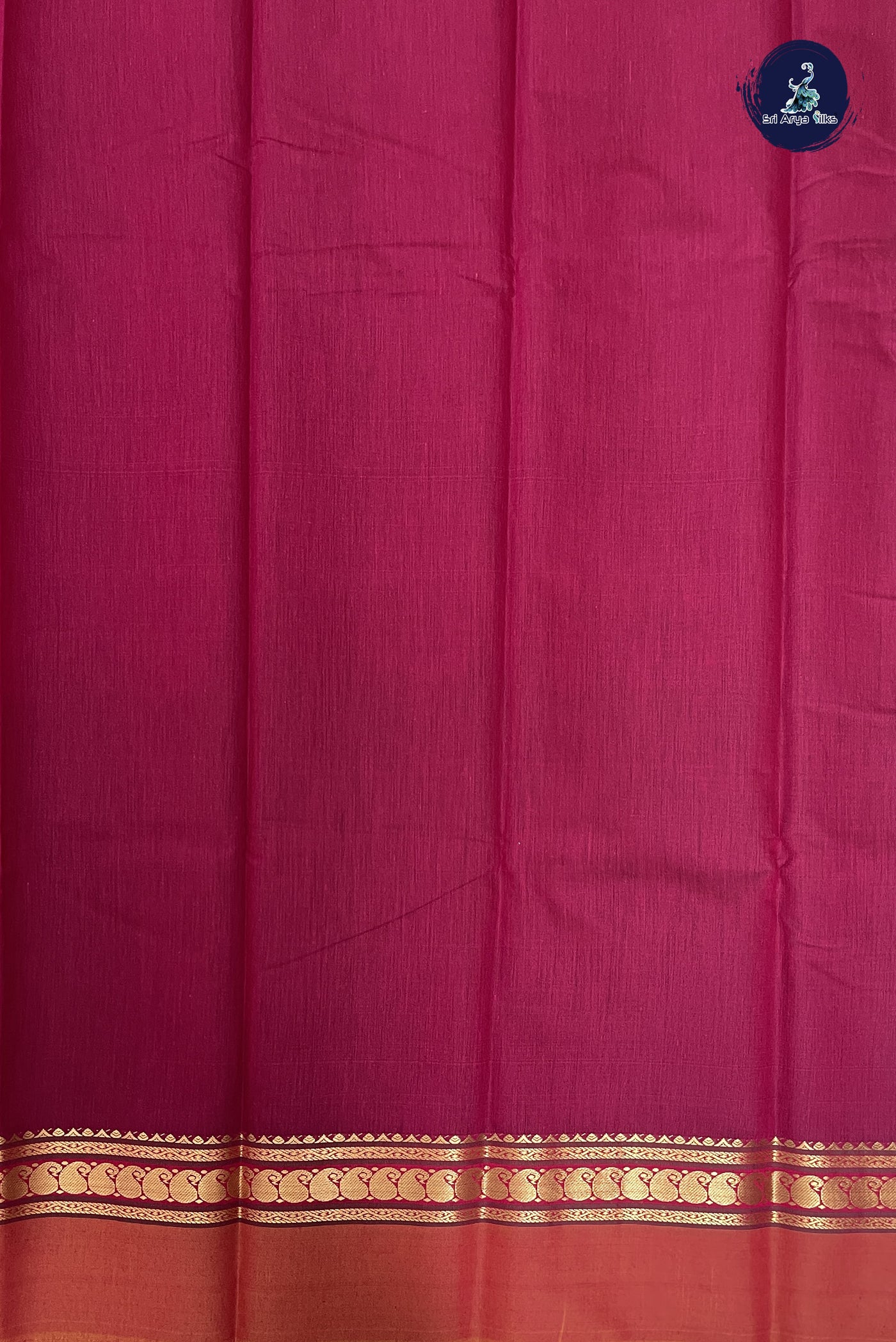 Magenta Pink Budget Semi Silk Cotton Saree With Zari Buttas Pattern