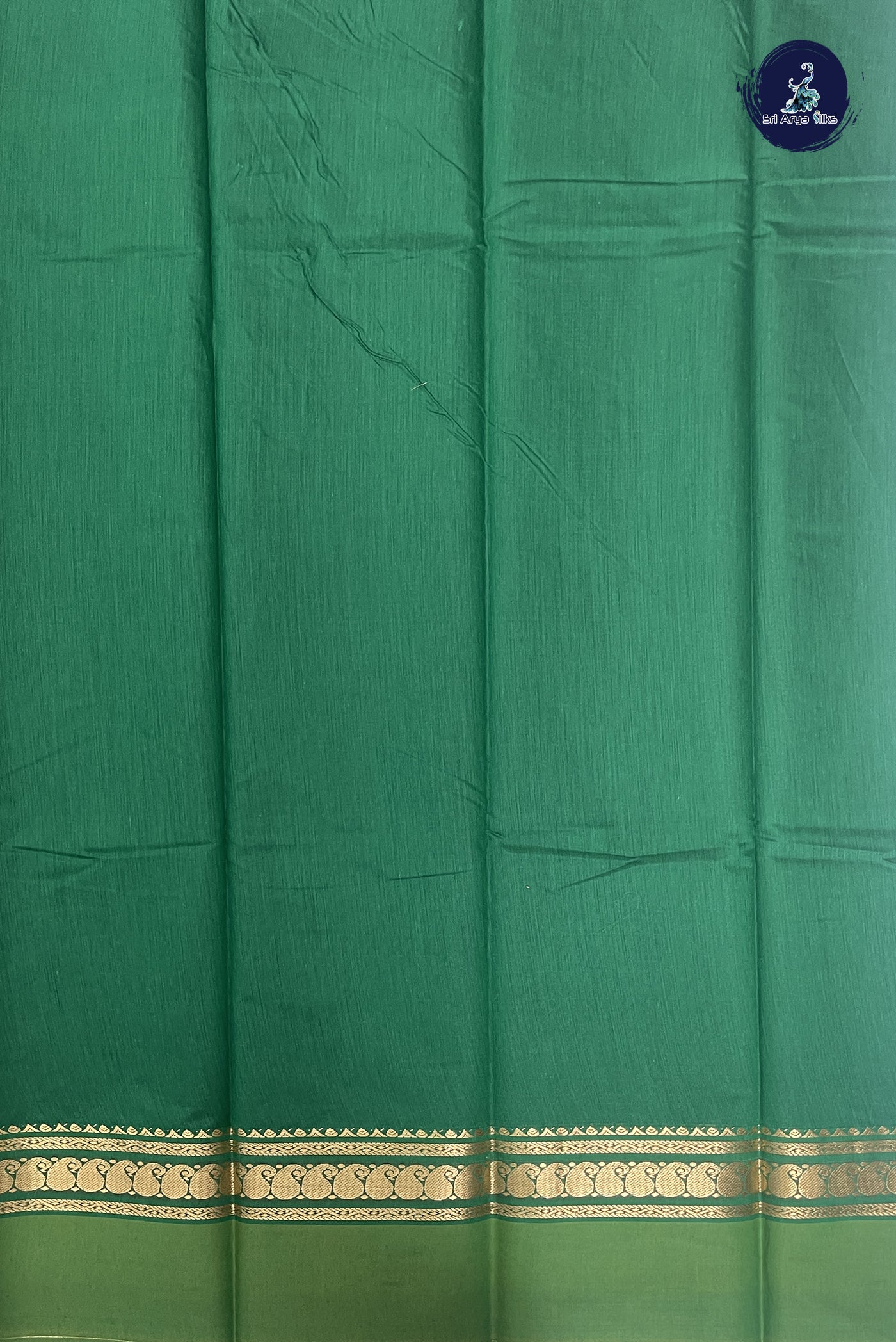 Green Budget Semi Silk Cotton Saree With Zari Buttas Pattern