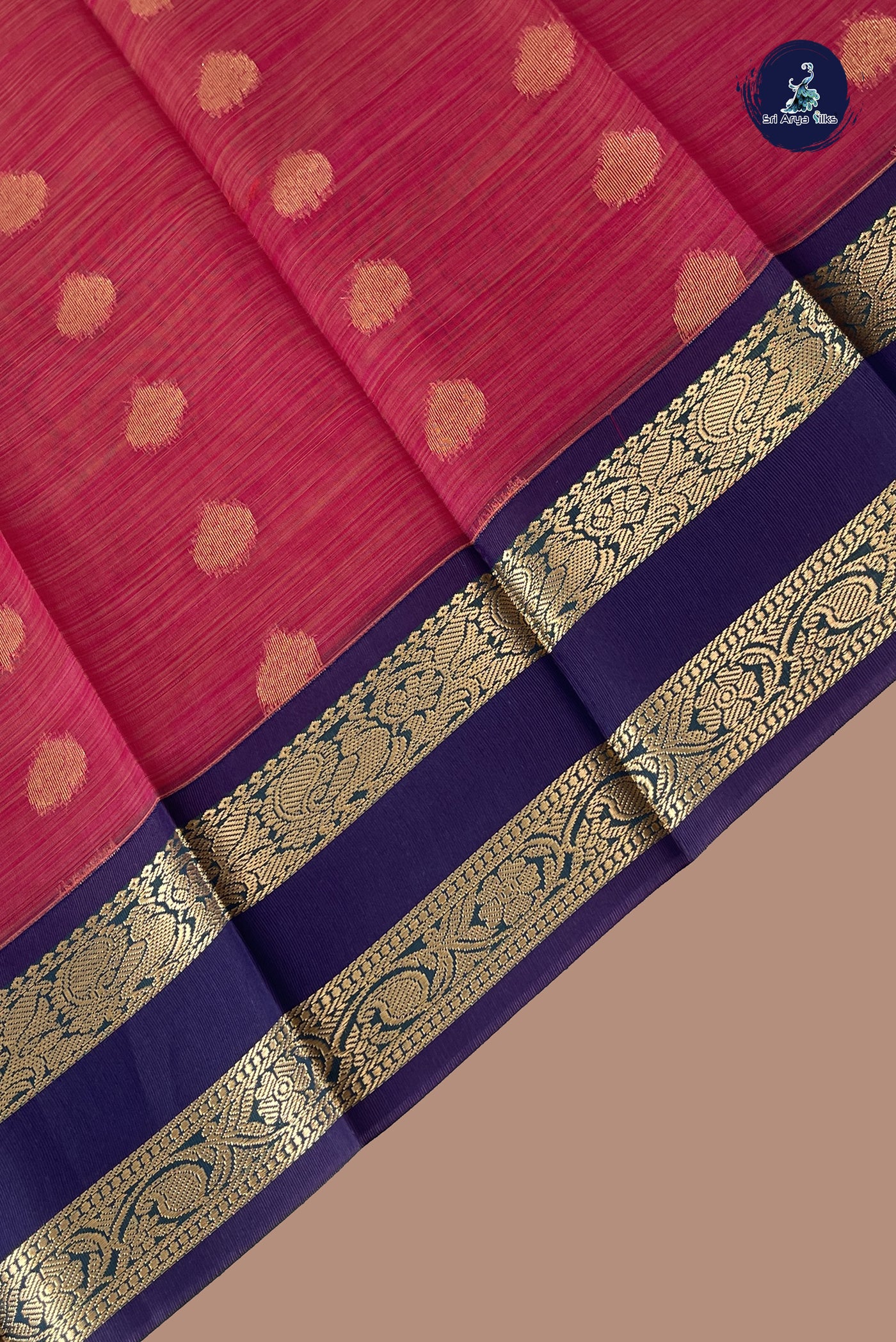 Pink Budget Semi Silk Cotton Saree With Zari Buttas Pattern