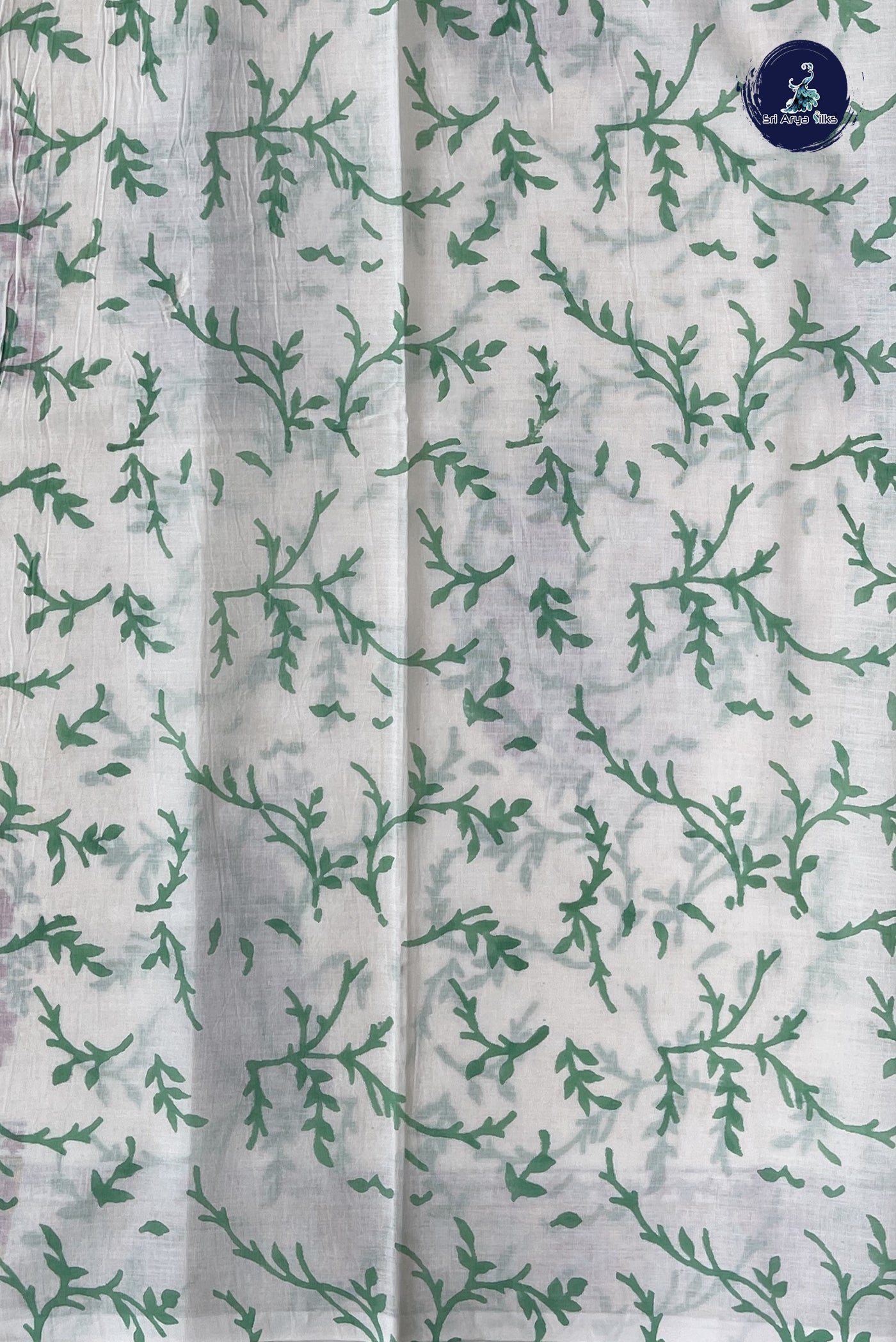 Off White Cotton Saree With Printed Pattern