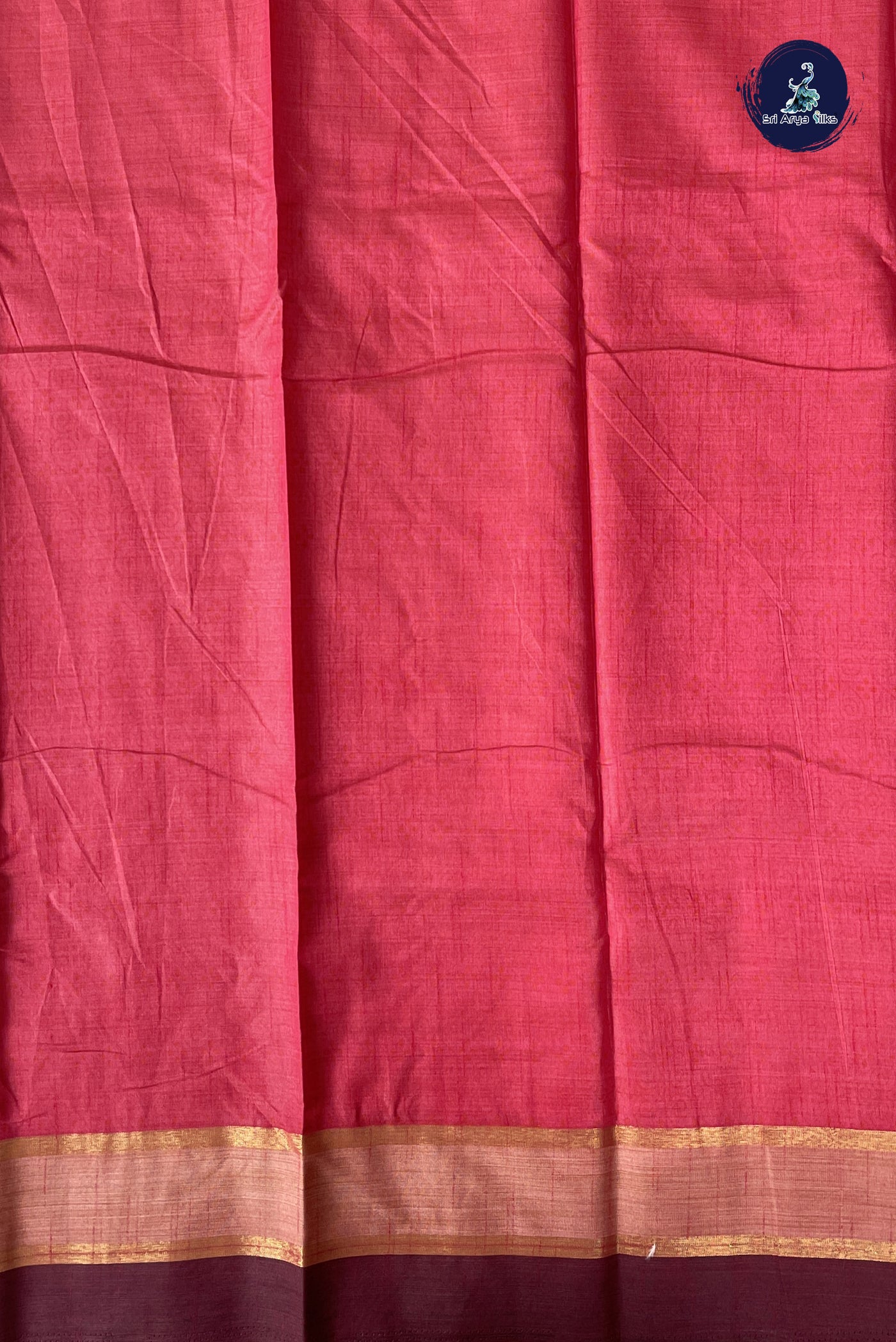 Pink Semi Tussar Saree With Printed Pattern