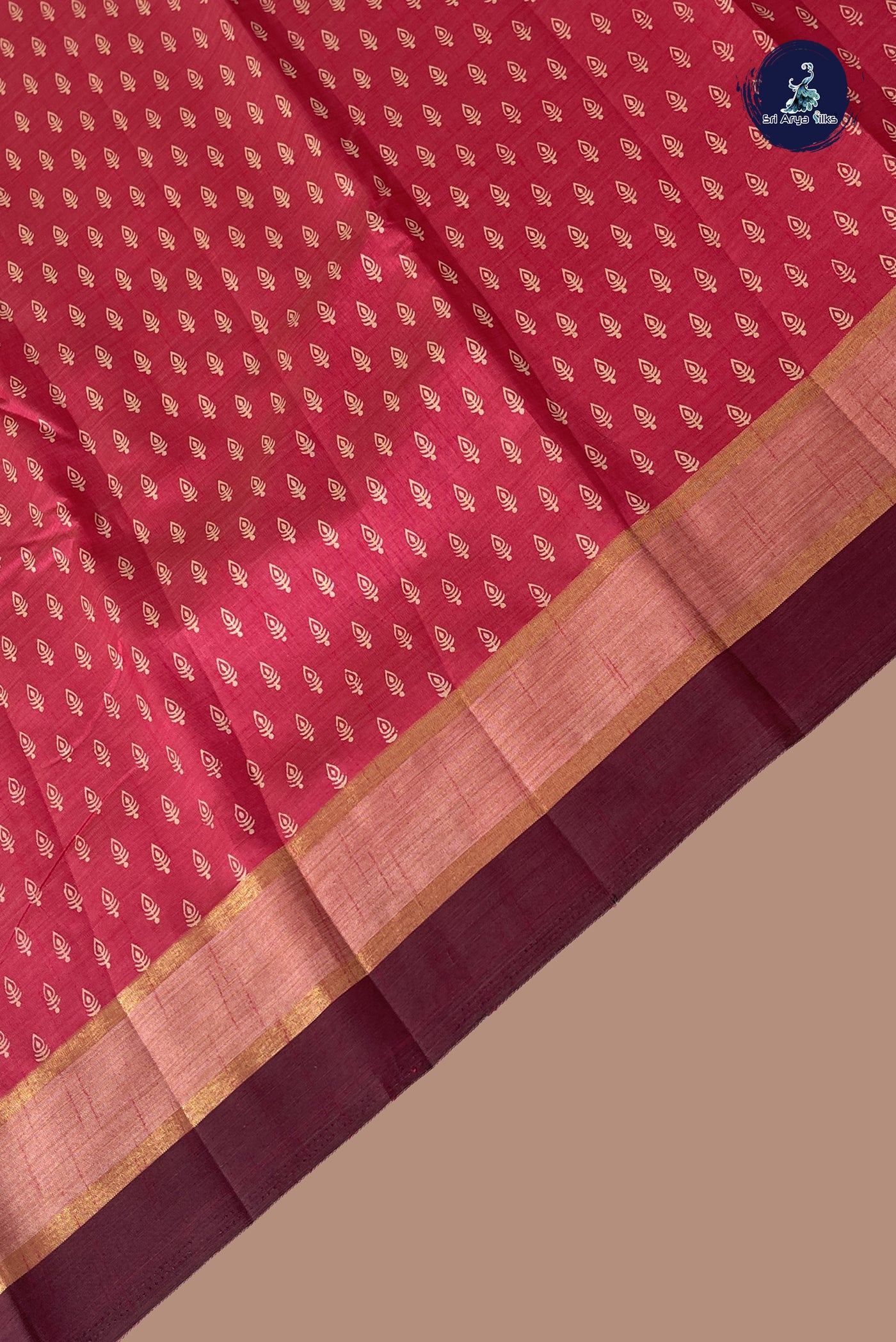 Pink Semi Tussar Saree With Printed Pattern