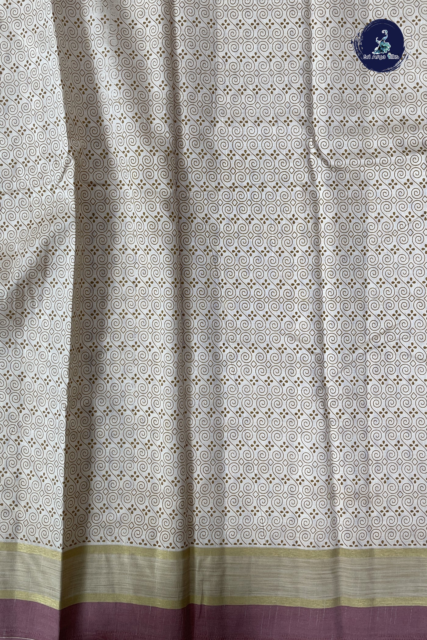 Off White Semi Tussar Saree With Printed Pattern