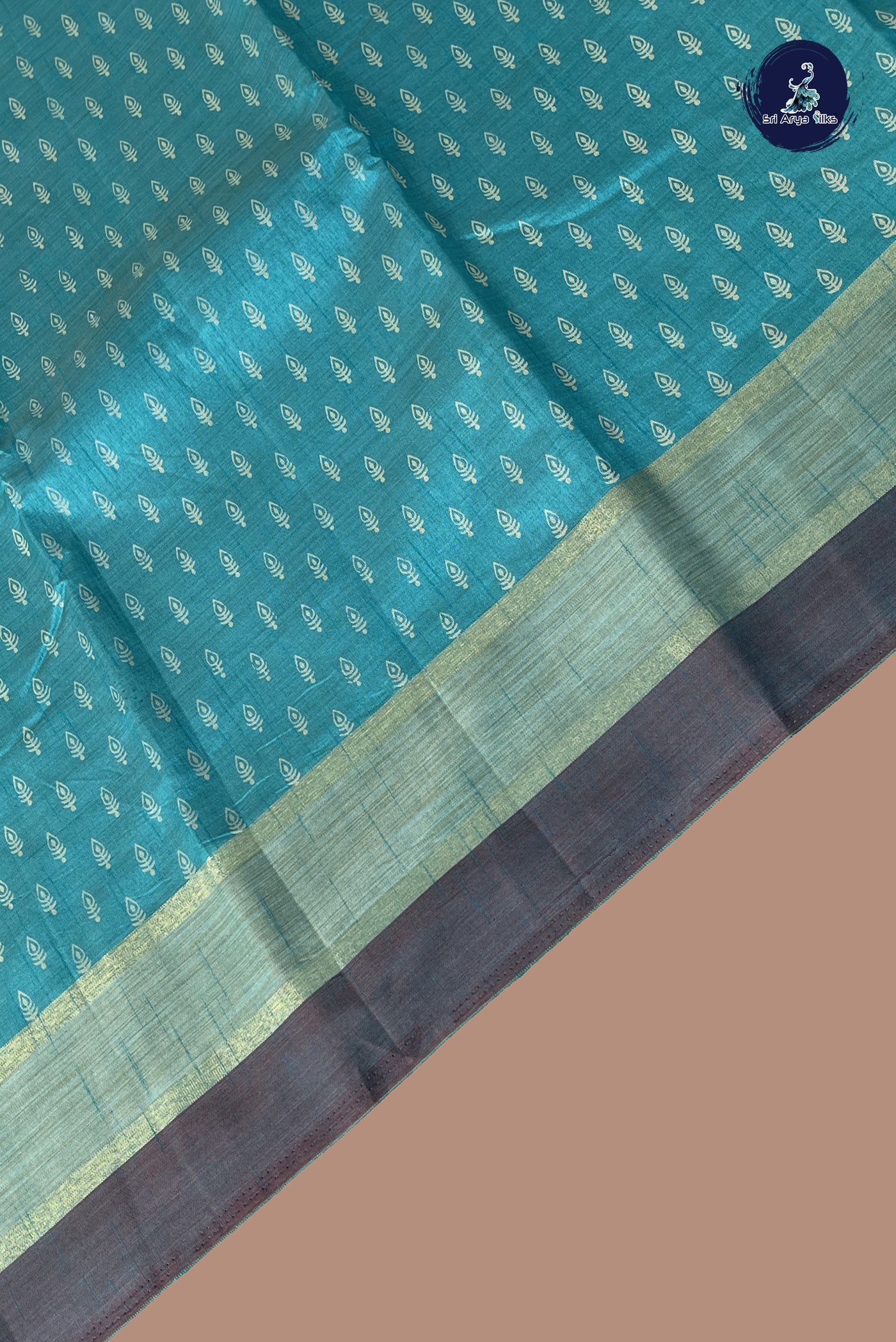 Blue Semi Tussar Saree With Printed Pattern
