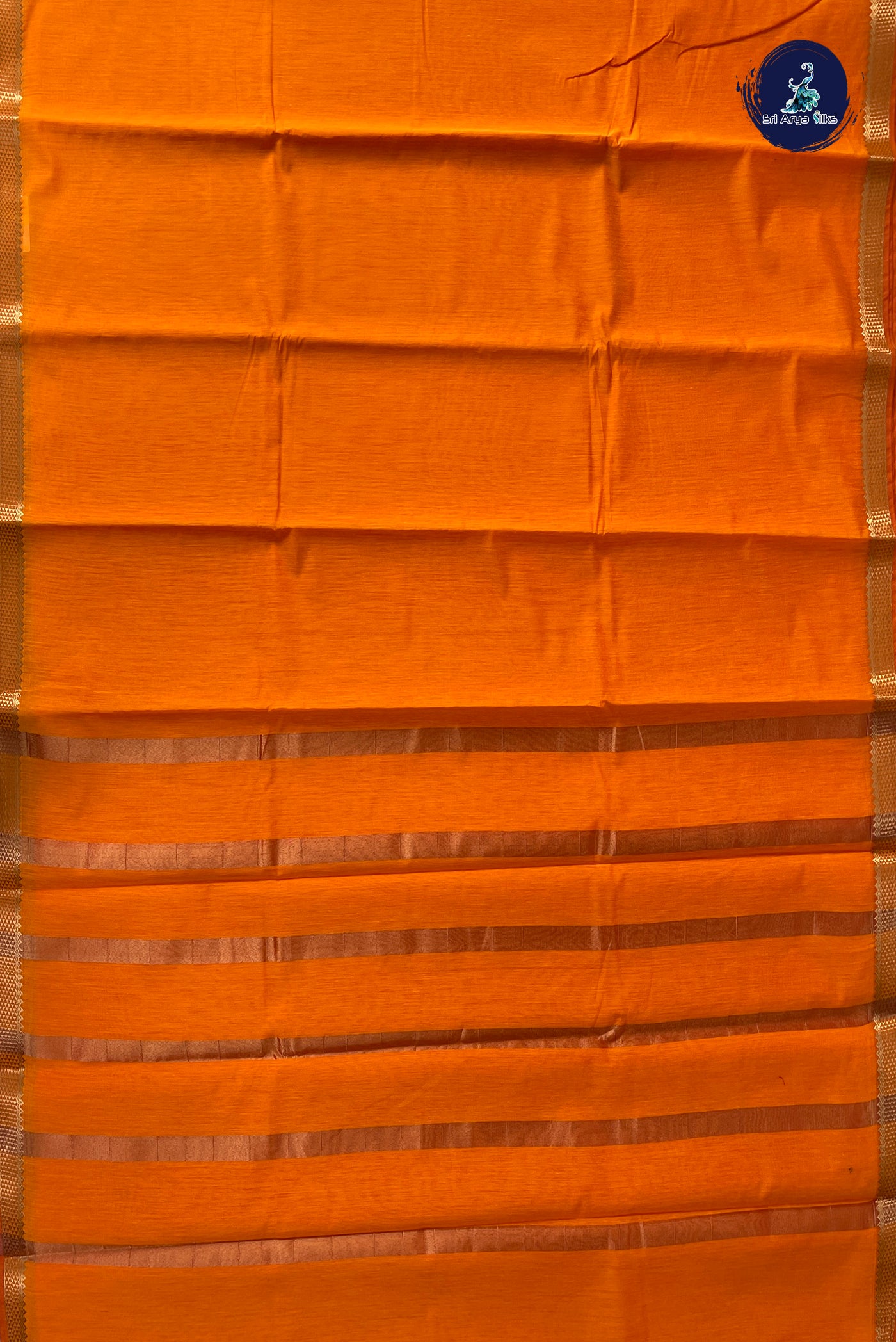 Yellow Budget Semi Silk Cotton Saree With Plain Pattern