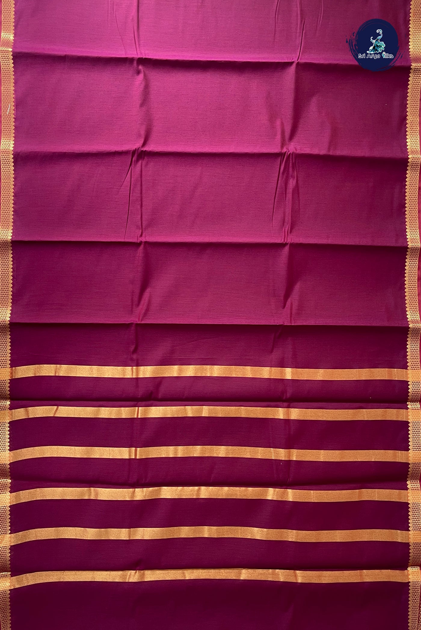 Burgundy Budget Semi Silk Cotton Saree With Plain Pattern