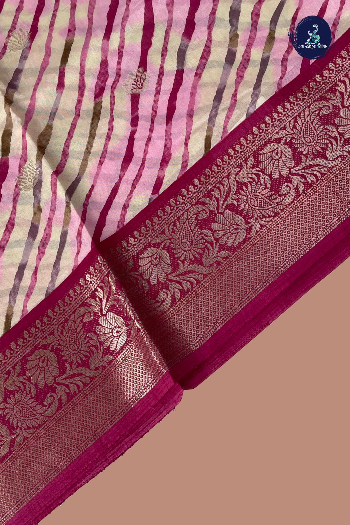 Off White Semi Crepe Silk Saree With Printed Pattern