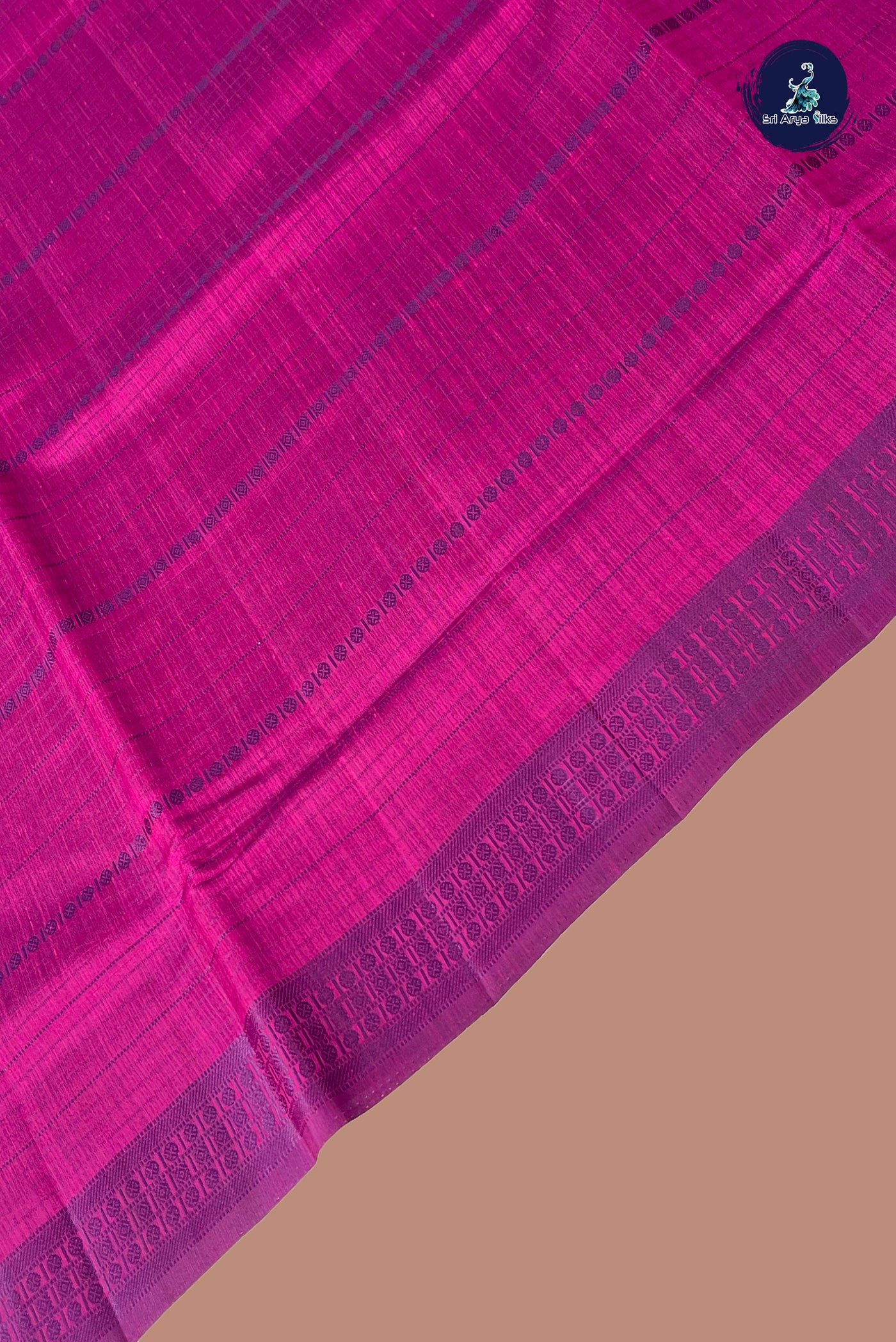 BeetRoot Shade Semi Tussar Saree With Thread Work Pattern