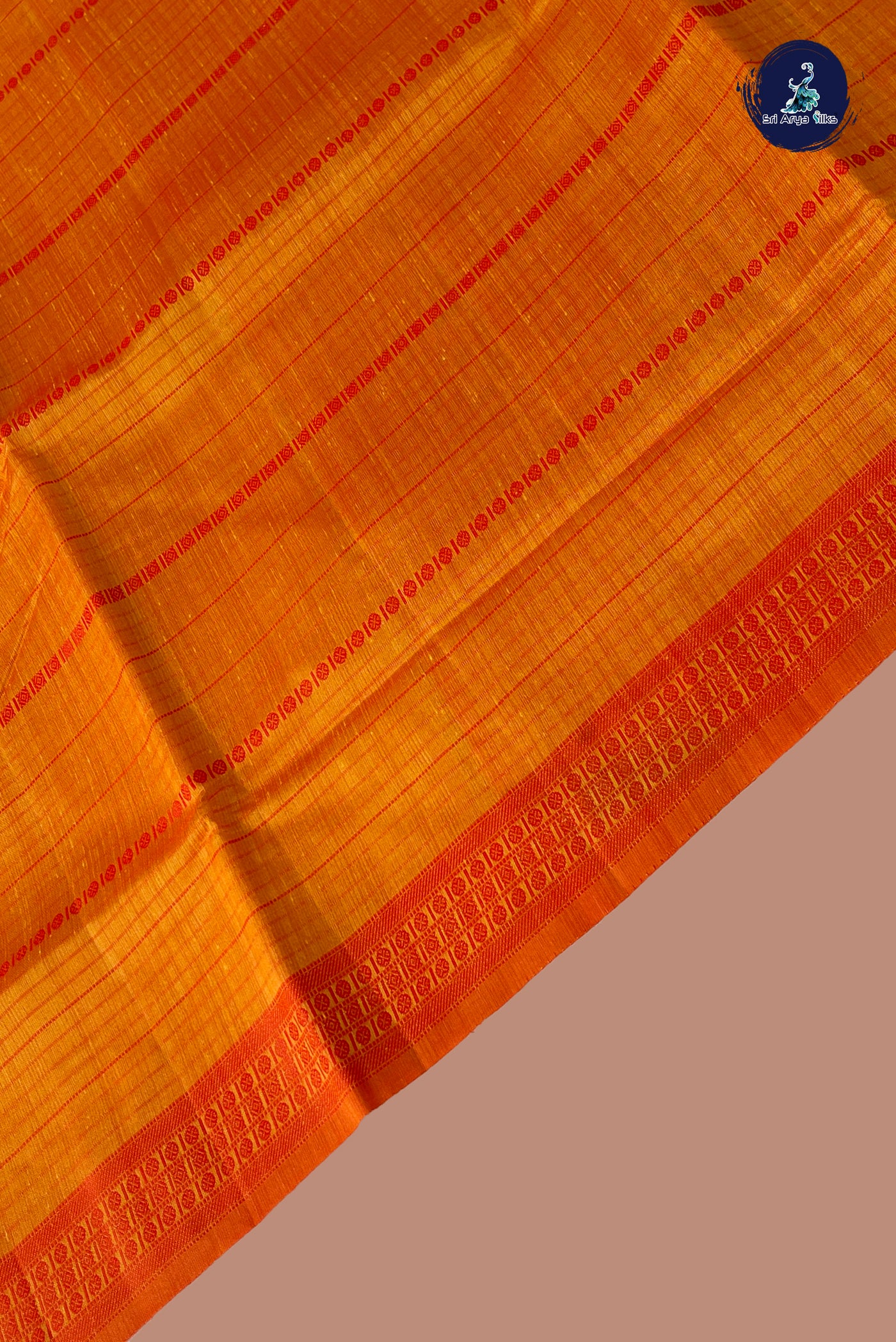 Yellow Semi Tussar Saree With Thread Work Pattern