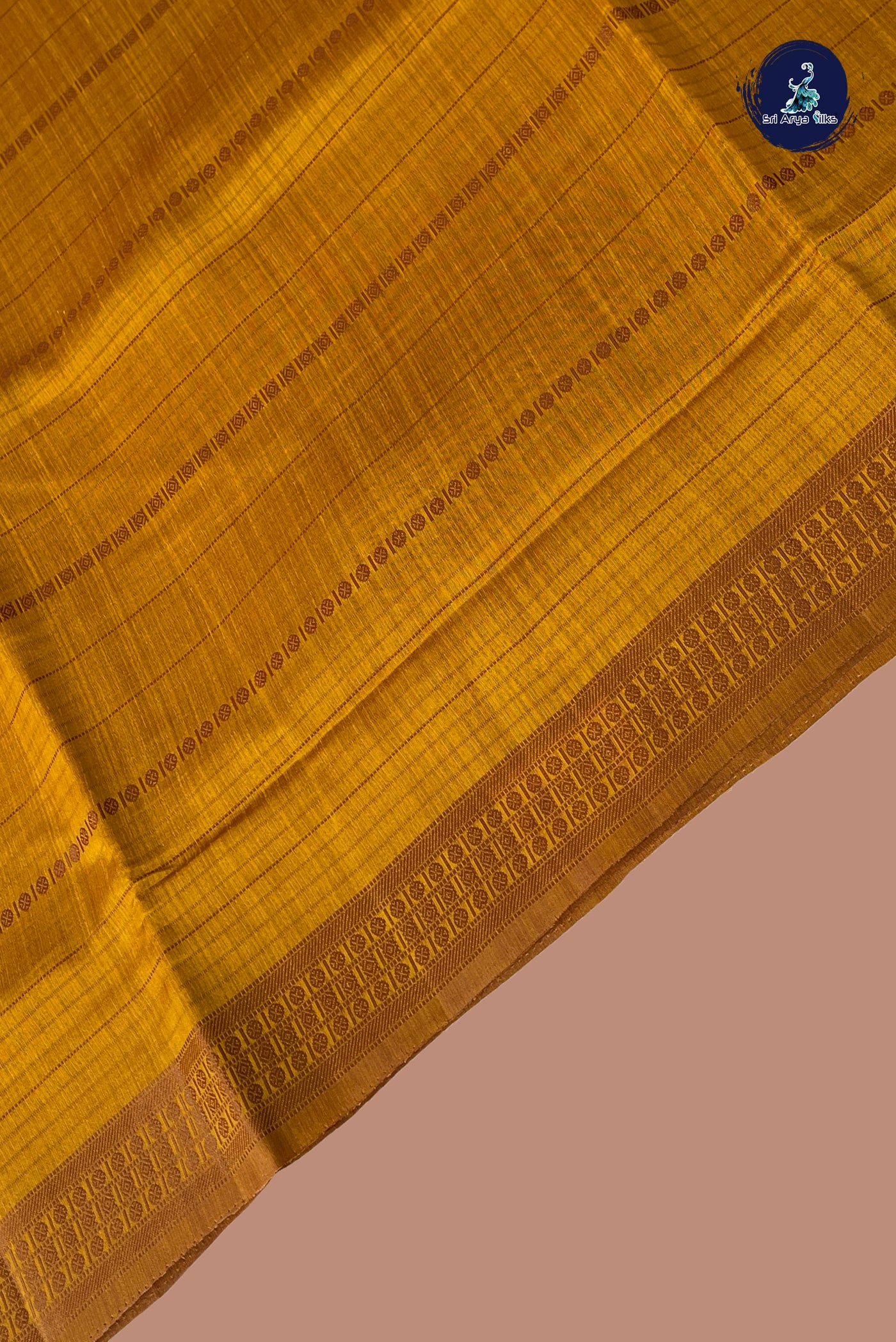 Honey Brown  Semi Tussar Saree With Thread Work Pattern