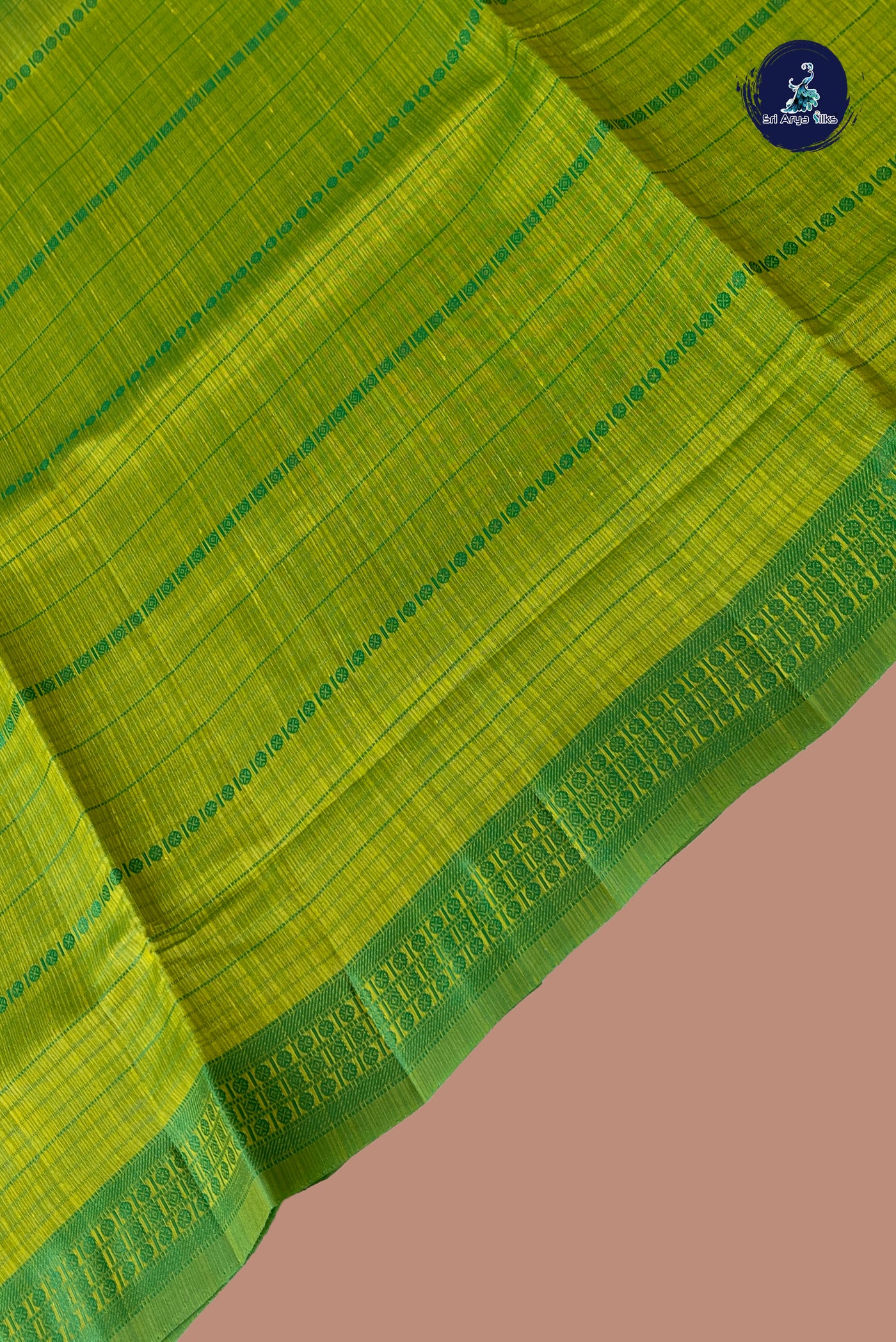 Light Green Semi Tussar Saree With Thread Work Pattern