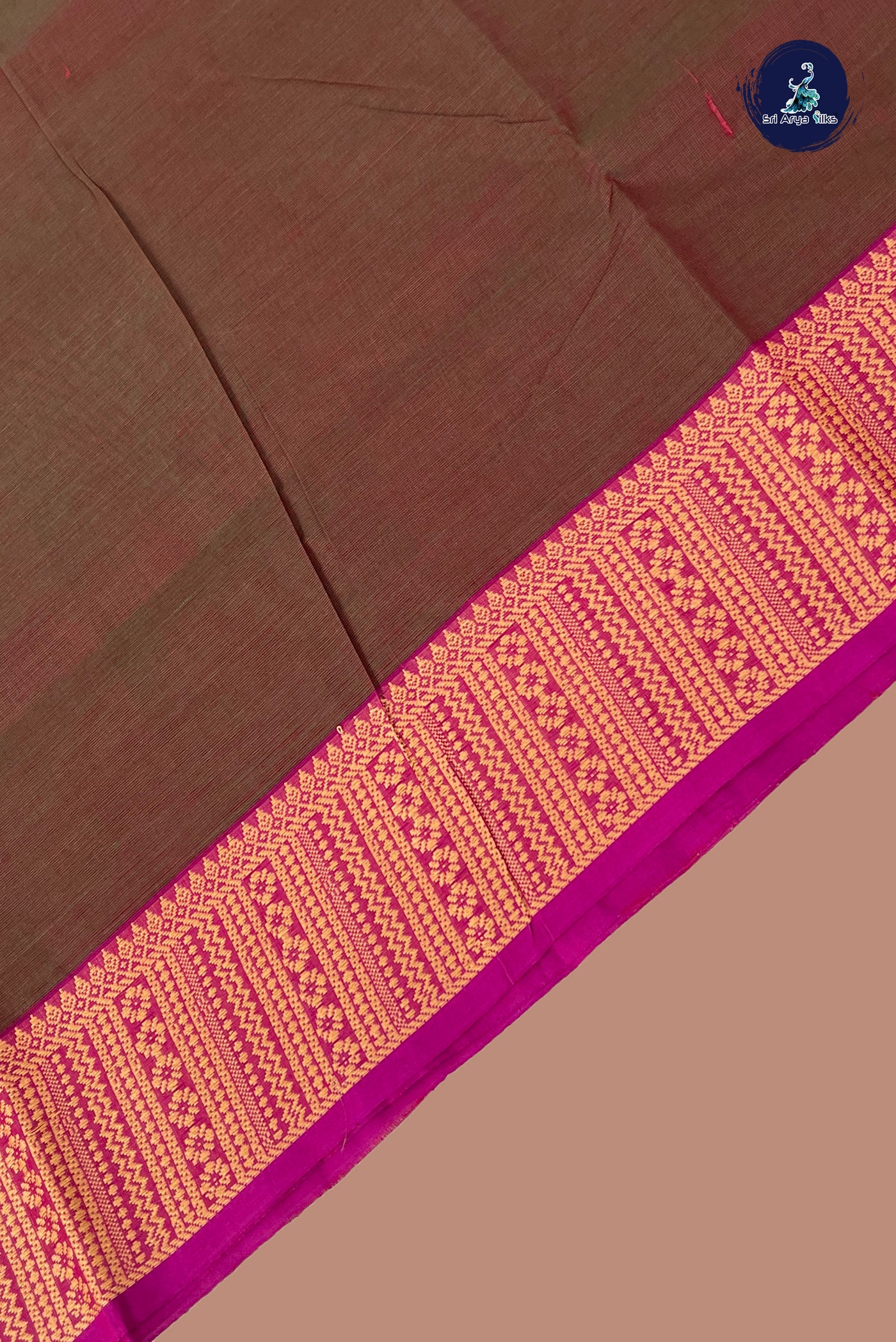 Manthulir Chettinad Cotton Saree With Plain Pattern