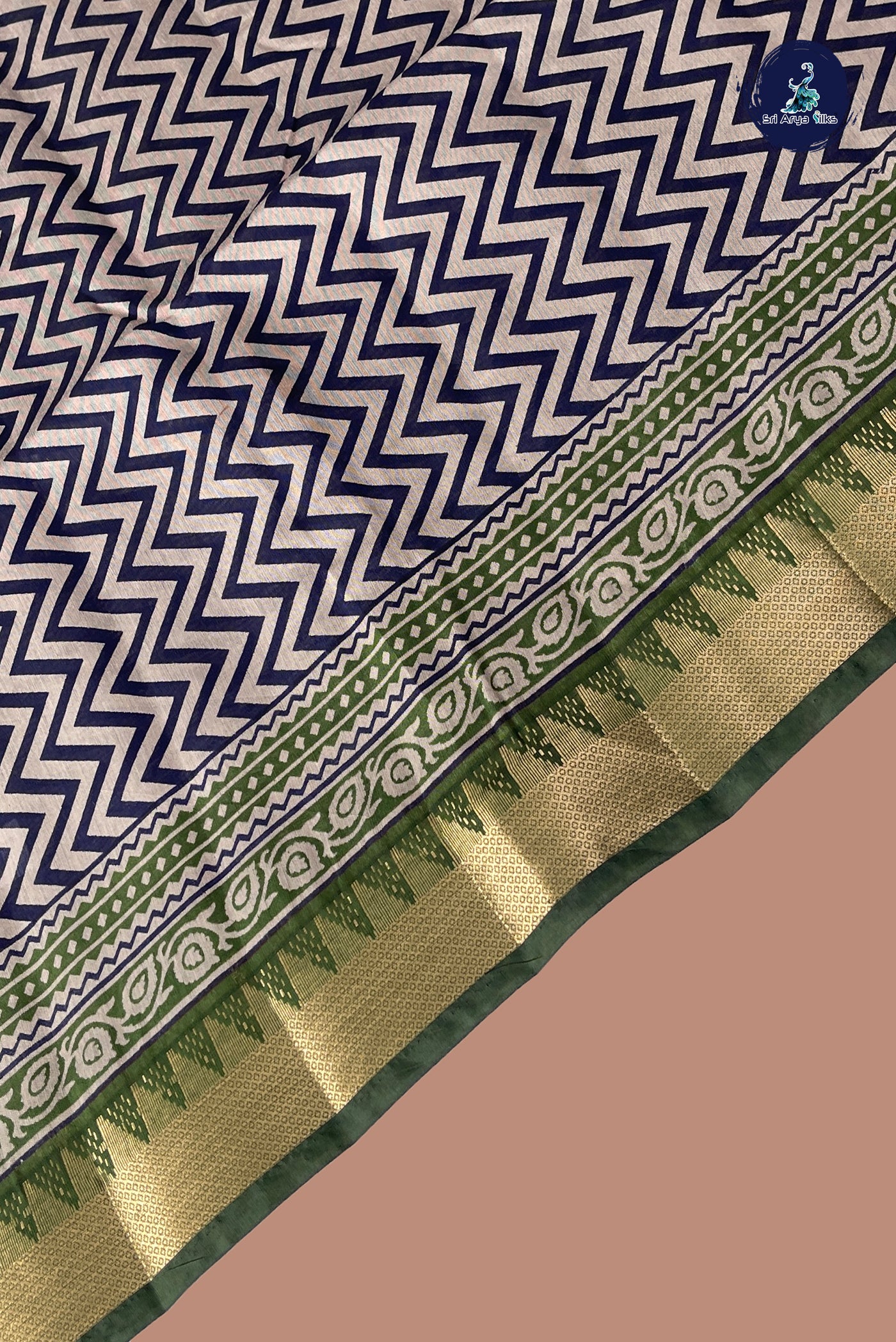 Red Semi Chanderi Saree With Printed Pattern