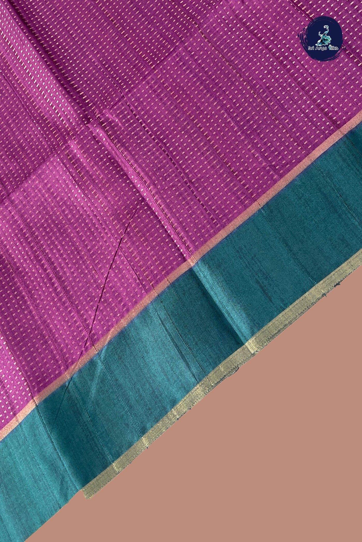 Purple Semi Tussar Saree With Zari Woven Pattern