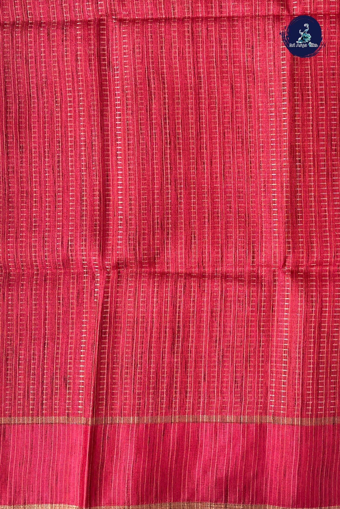 Orange Semi Tussar Saree With Zari Woven Pattern
