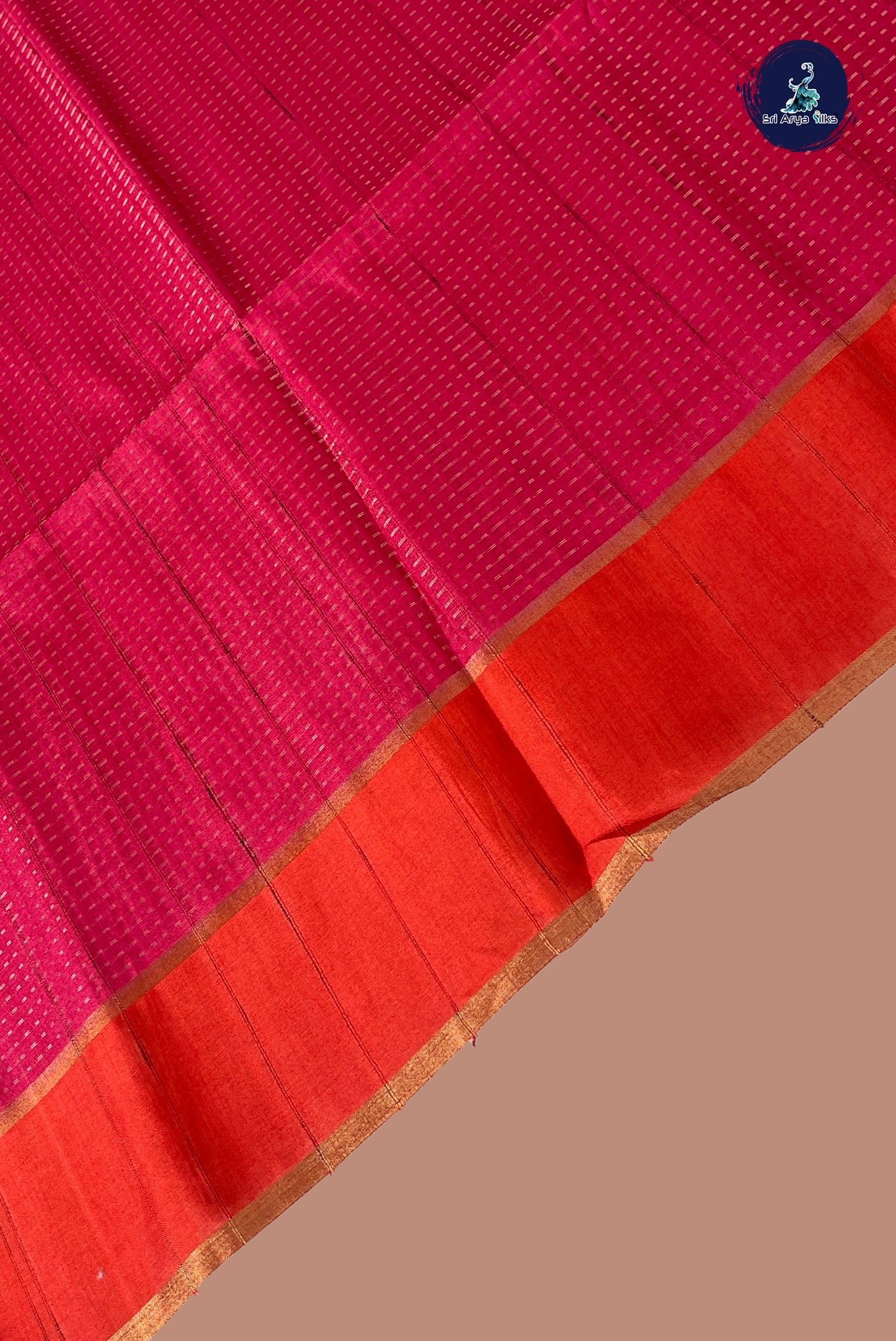 Pink Semi Tussar Saree With Zari Woven Pattern